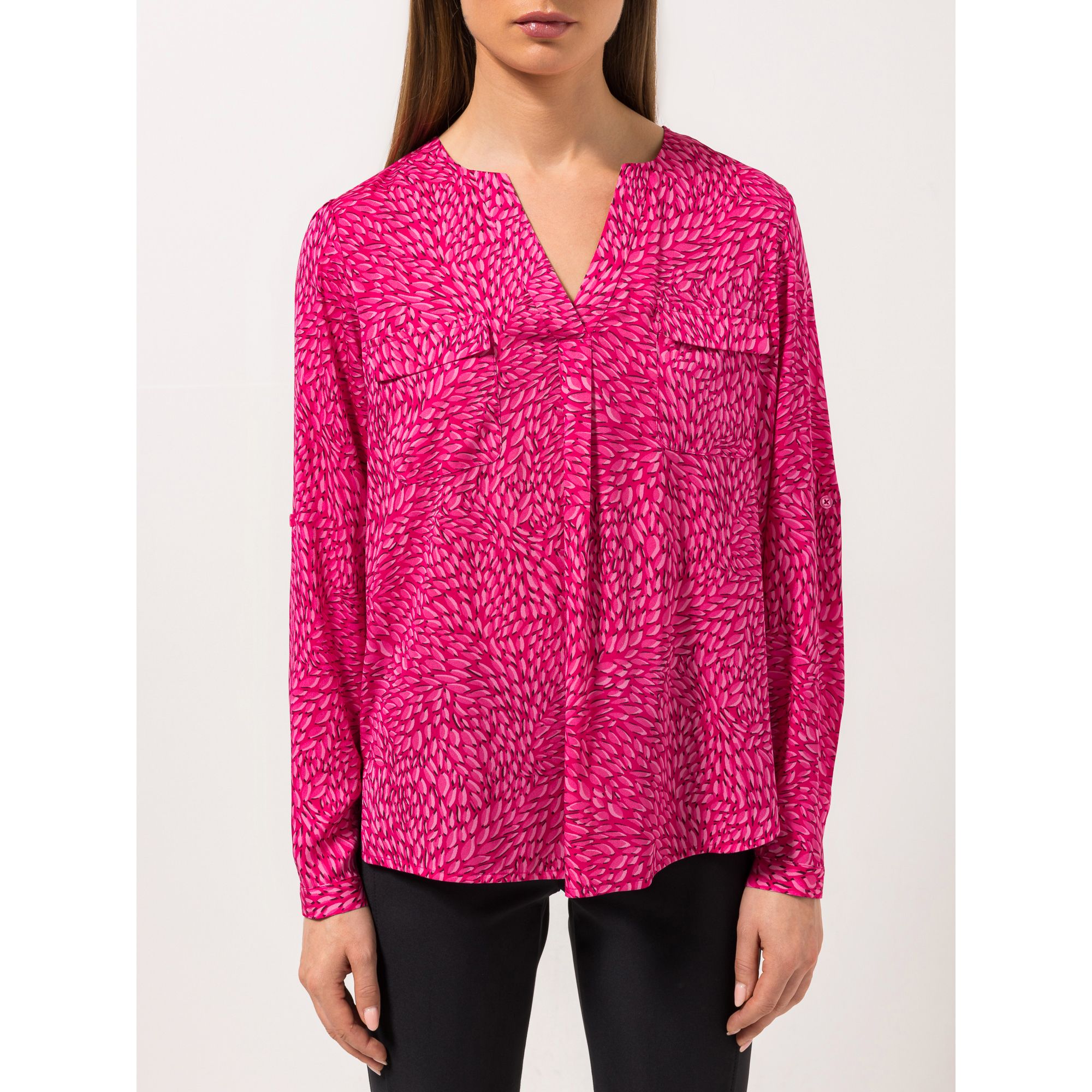 STEFFEN SCHRAUT Bluse, Mailand 1/1-Arm, Brusttaschen Serafino-Ausschnitt leger weit