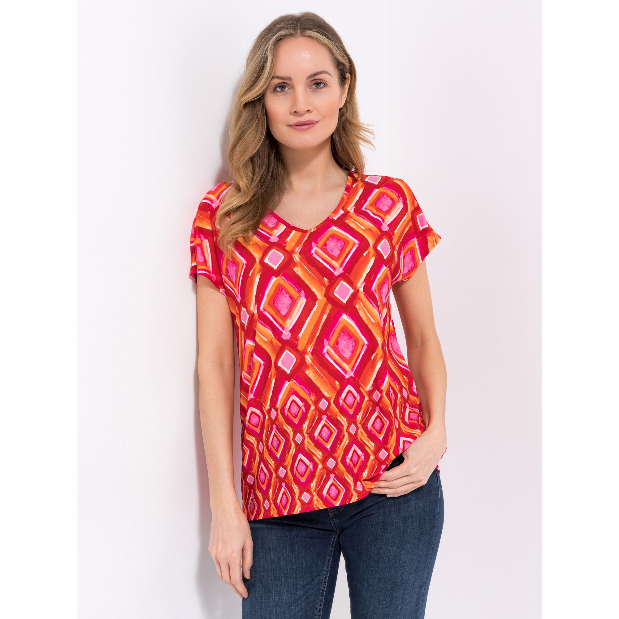 KIM & CO. Shirt, 1/2-Arm Brazil Knit Jersey V-Ausschnitt figurumspielend