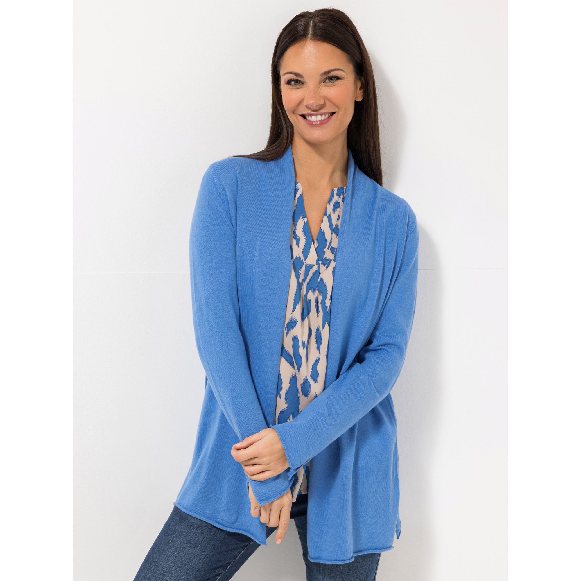 STEFFEN SCHRAUT Cardigan Boston 1/1-Arm, Schlitze mit ECOVERO Viskose leger weit