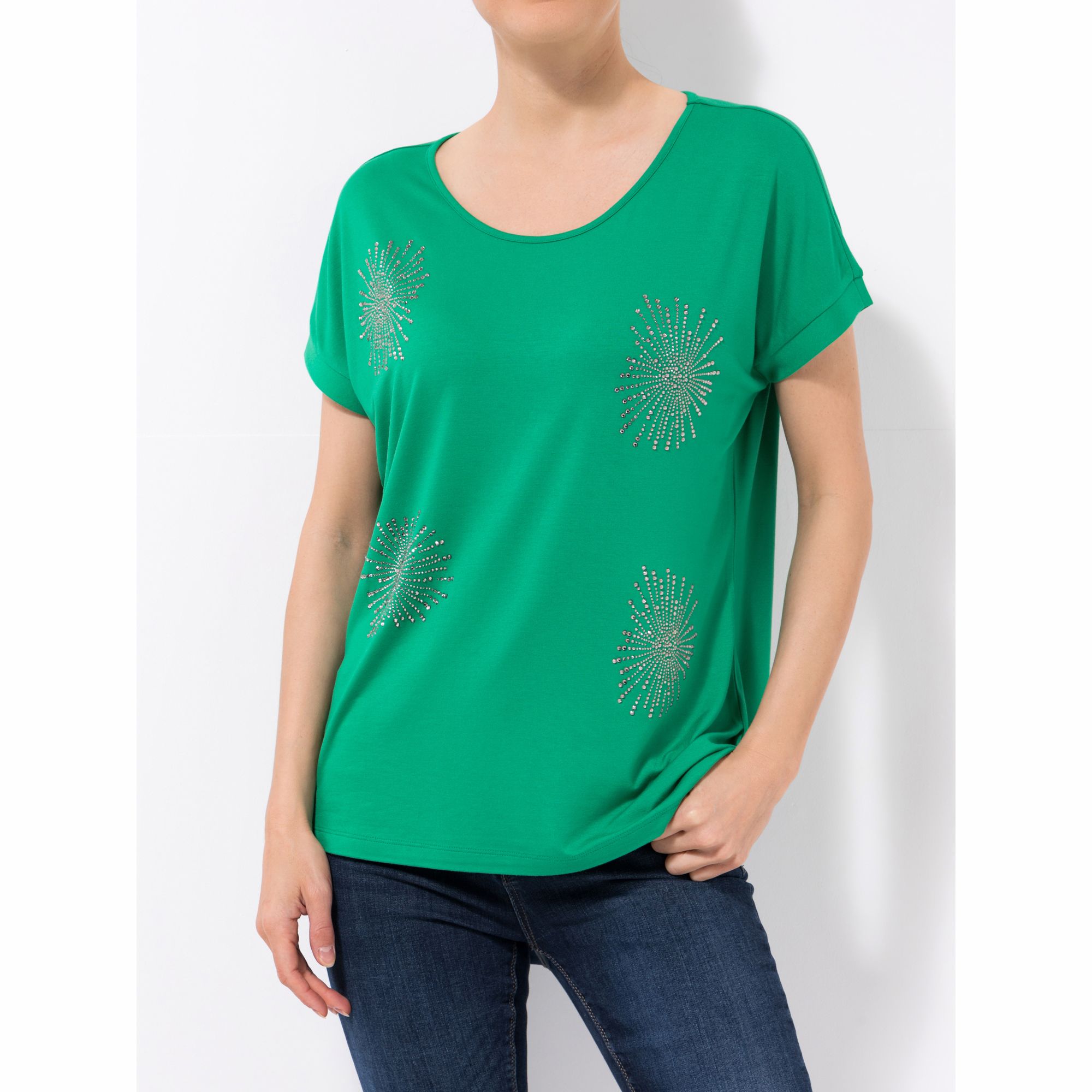 STEFFEN SCHRAUT Shirt, 1/2-Arm Ziersteine aus ECOVERO Viskose leger weit