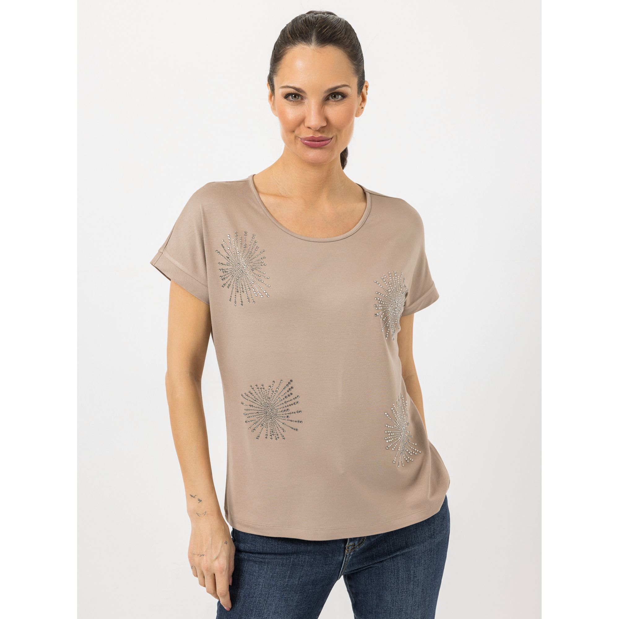 STEFFEN SCHRAUT Shirt, 1/2-Arm Ziersteine aus ECOVERO Viskose leger weit