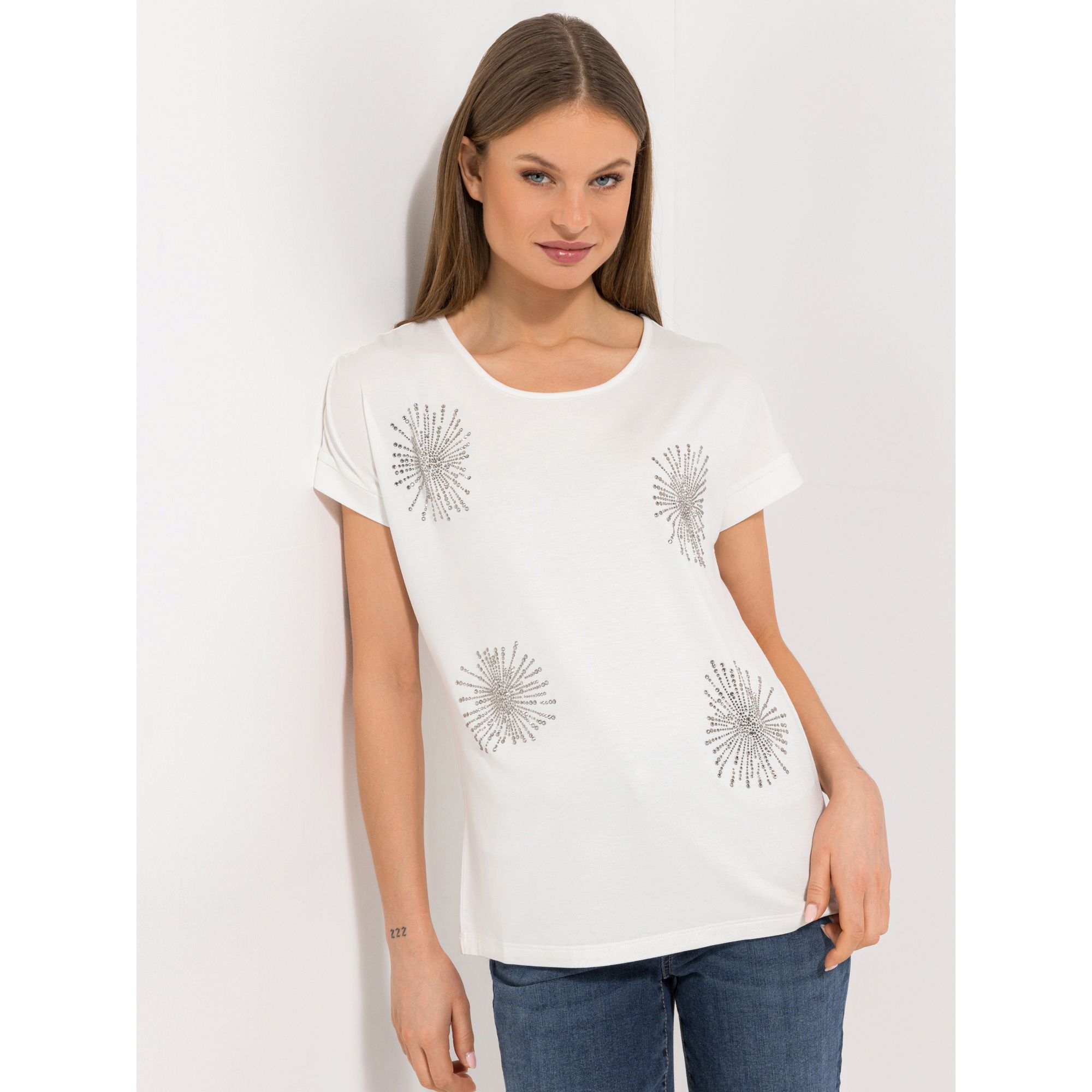 STEFFEN SCHRAUT Shirt, 1/2-Arm Ziersteine aus ECOVERO Viskose leger weit