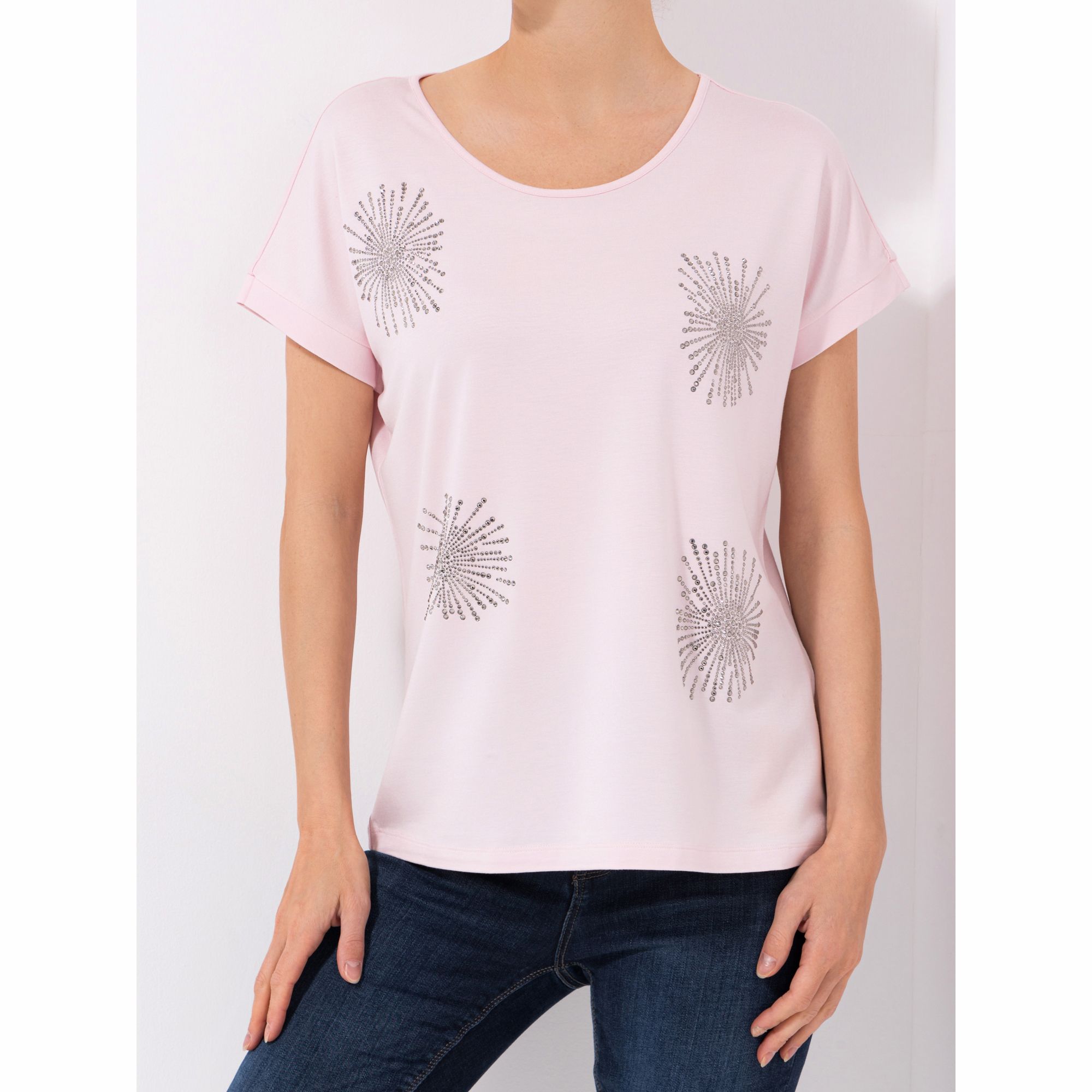 STEFFEN SCHRAUT Shirt, 1/2-Arm Ziersteine aus ECOVERO Viskose leger weit