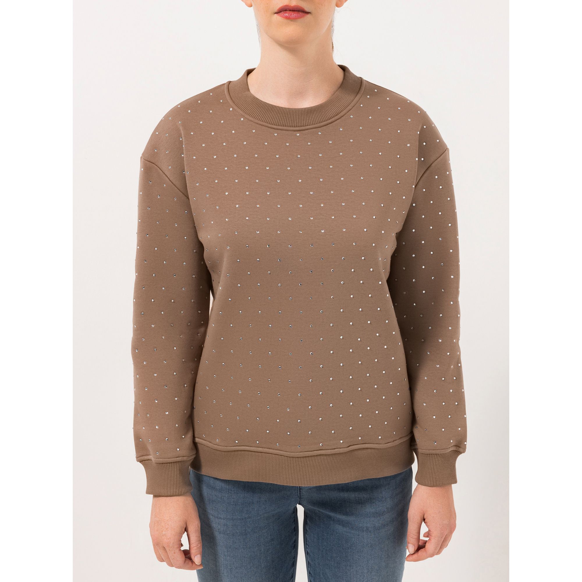 STEFFEN SCHRAUT Sweatshirt Rundhalsausschnitt Strass-Details leger weit