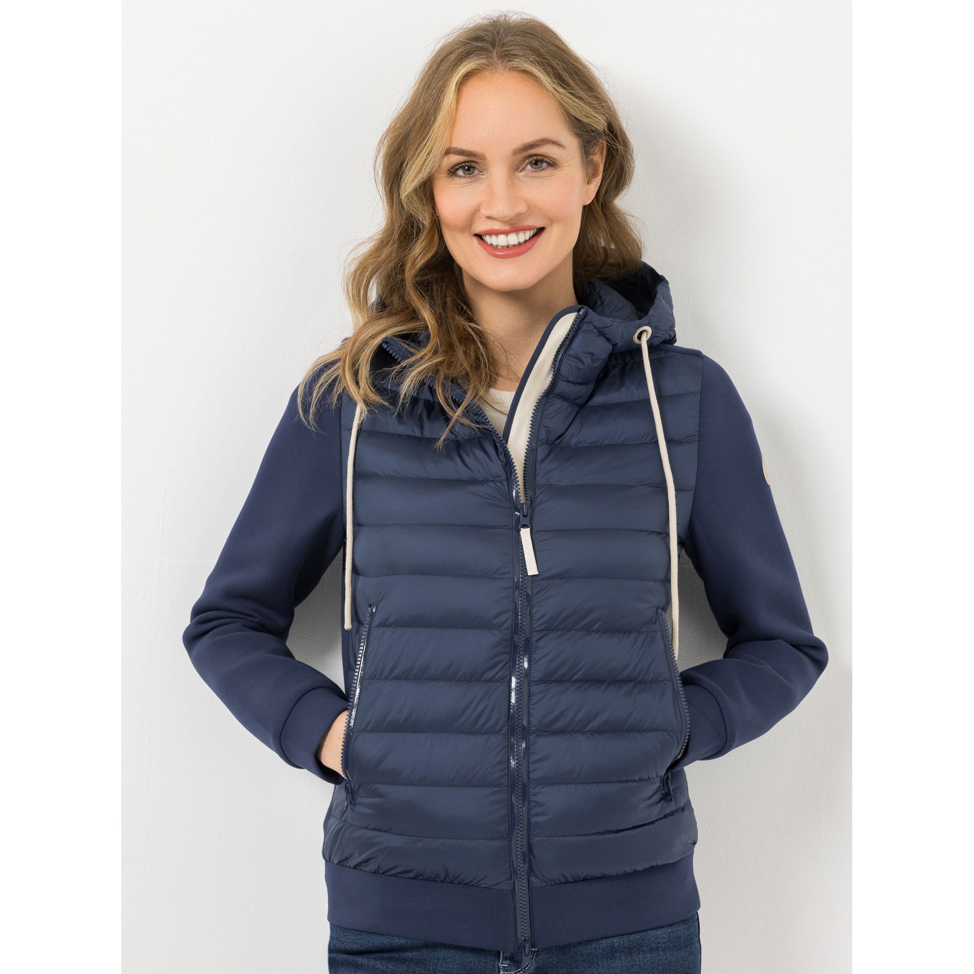 STRANDFEIN Outdoorjacke Materialmix Stepp und Scuba figurumspielend