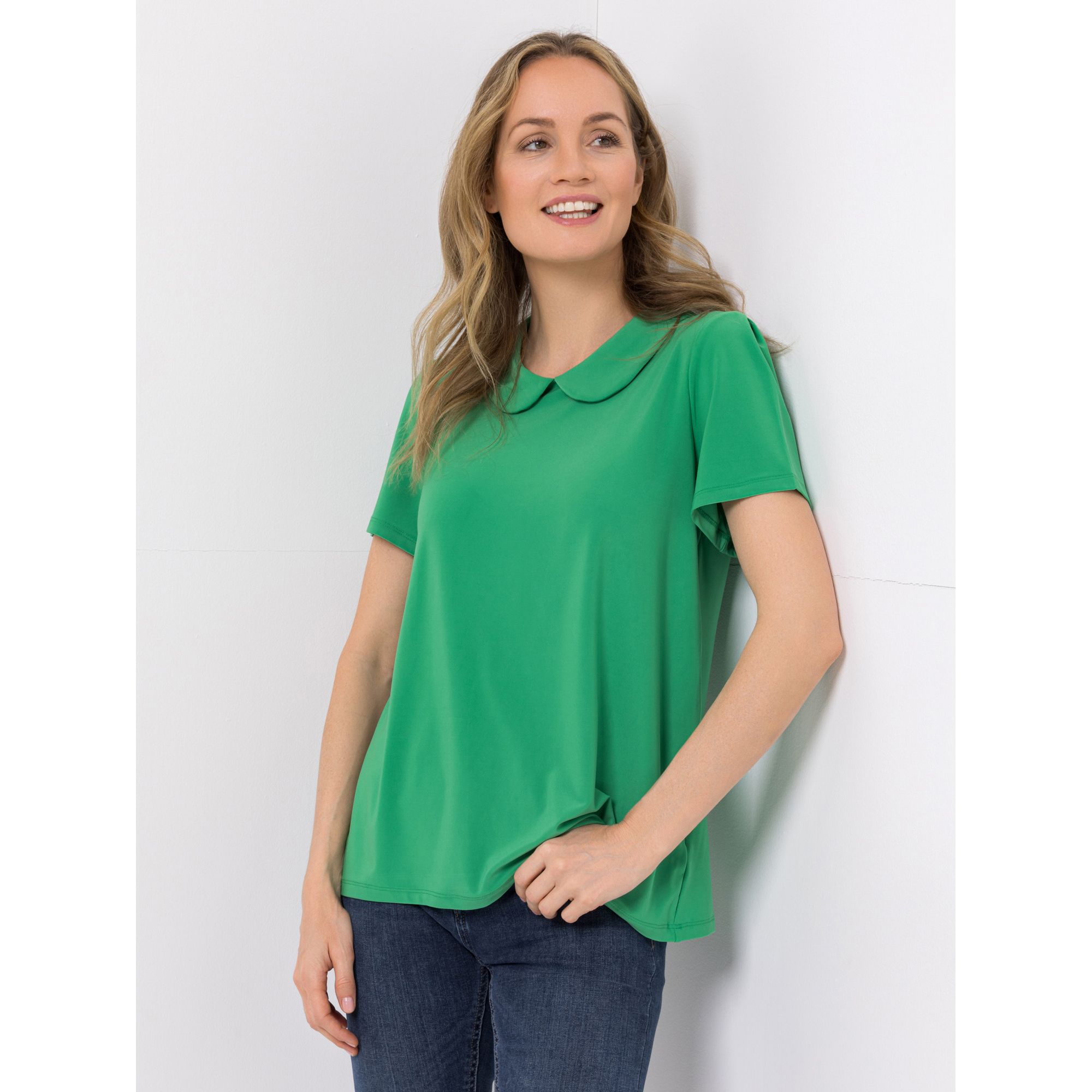 KIM & CO. Shirt, 1/2-Arm Deluxe Brazil Knit Bubi-Kragen figurumspielend