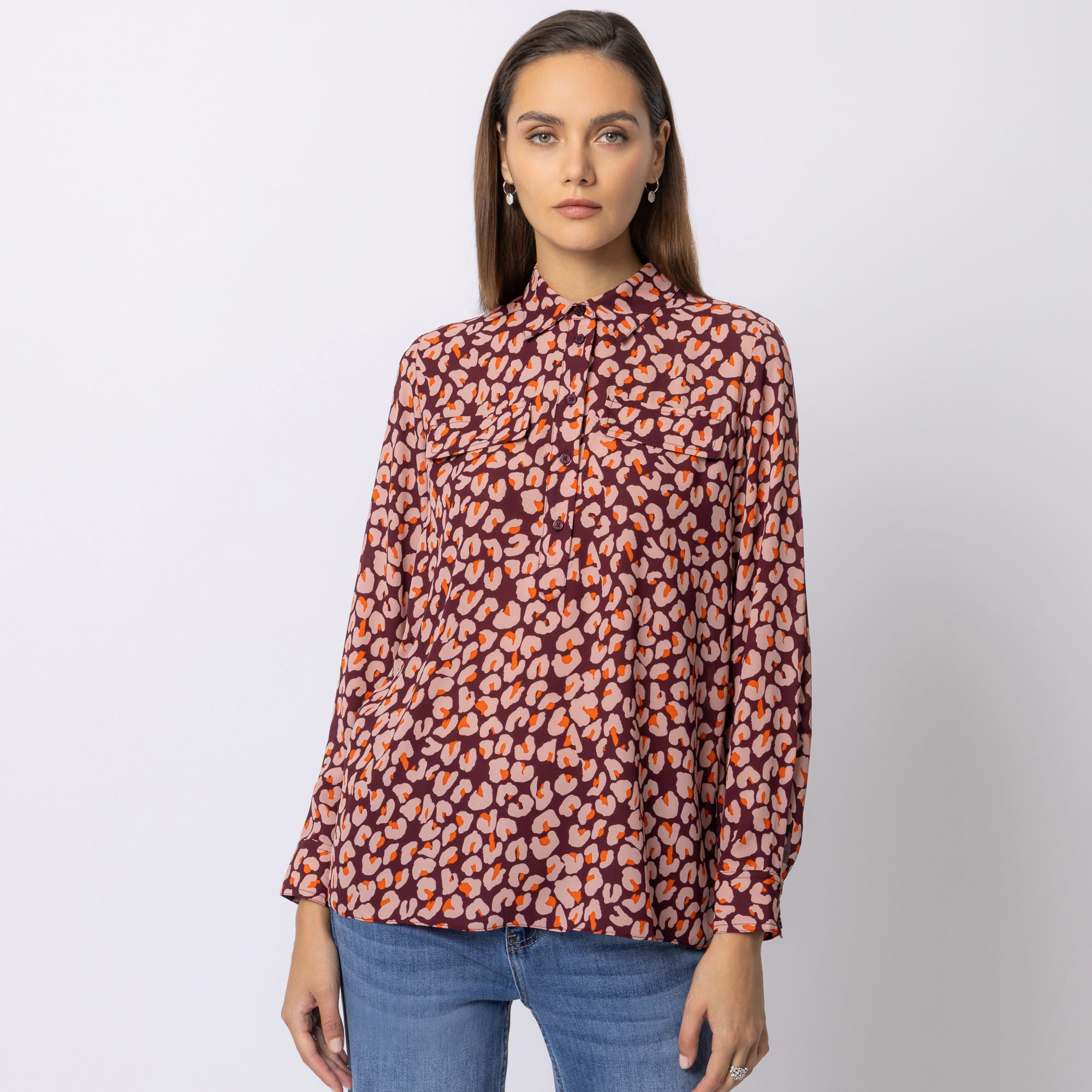 STEFFEN SCHRAUT Bluse Faltendetails Blusenkragen leger weit