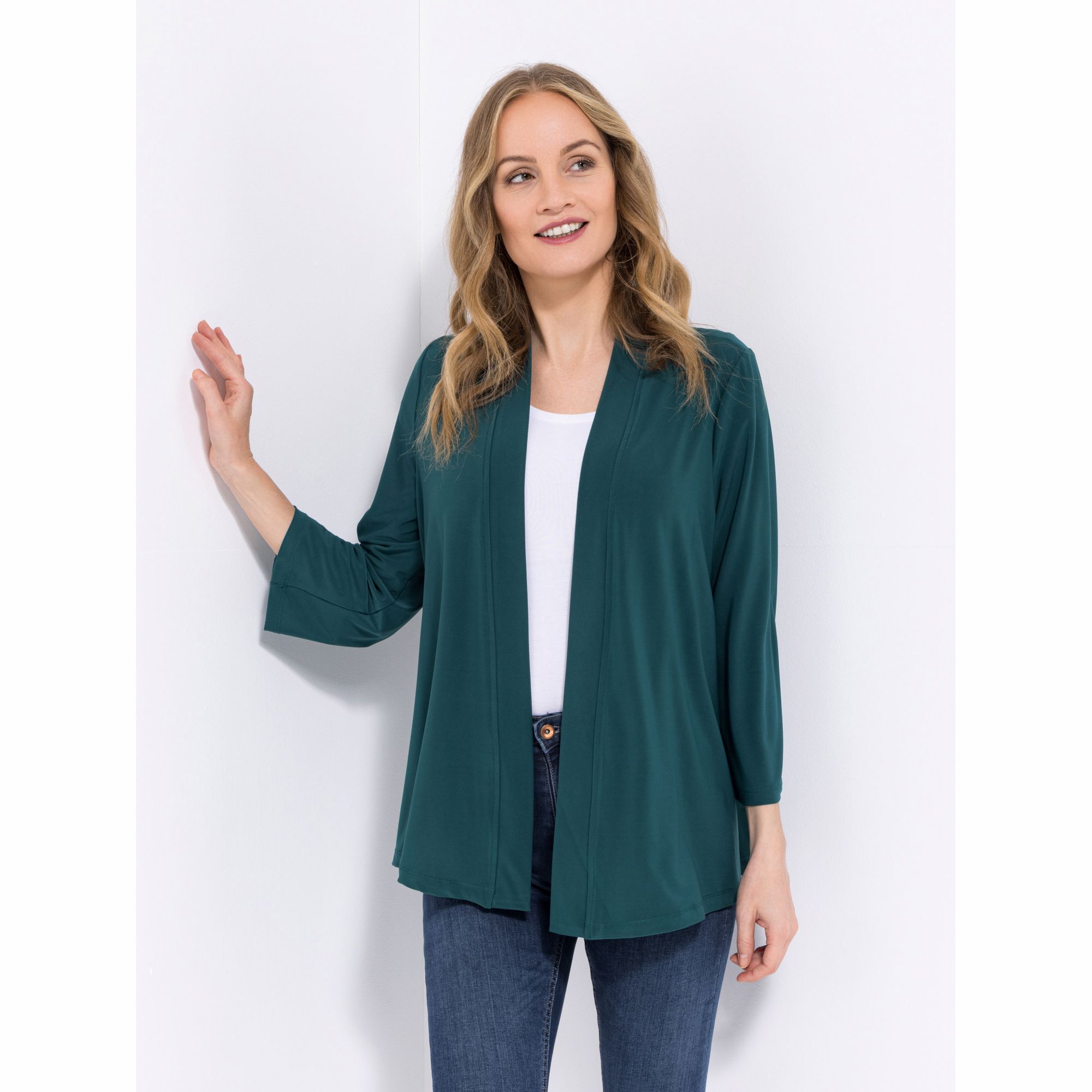 KIM & CO. Cardigan, 3/4-Arm Deluxe Brazil Knit weiter Ärmel figurumspielend