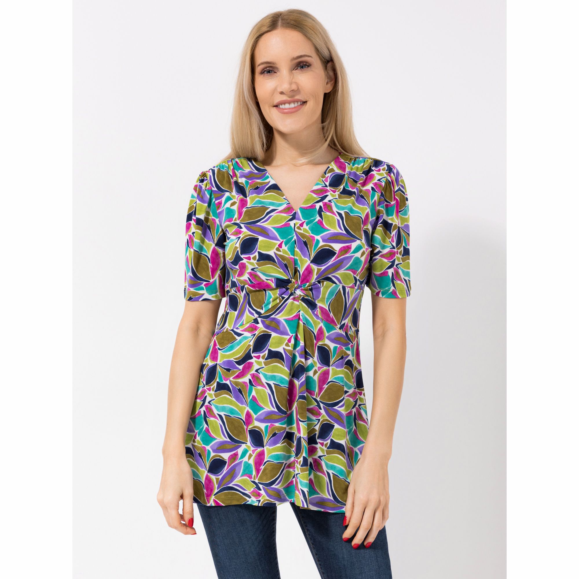 KIM & CO. Shirt, 1/2-Arm Brazil Knit Jersey V-Ausschnitt figurumspielend