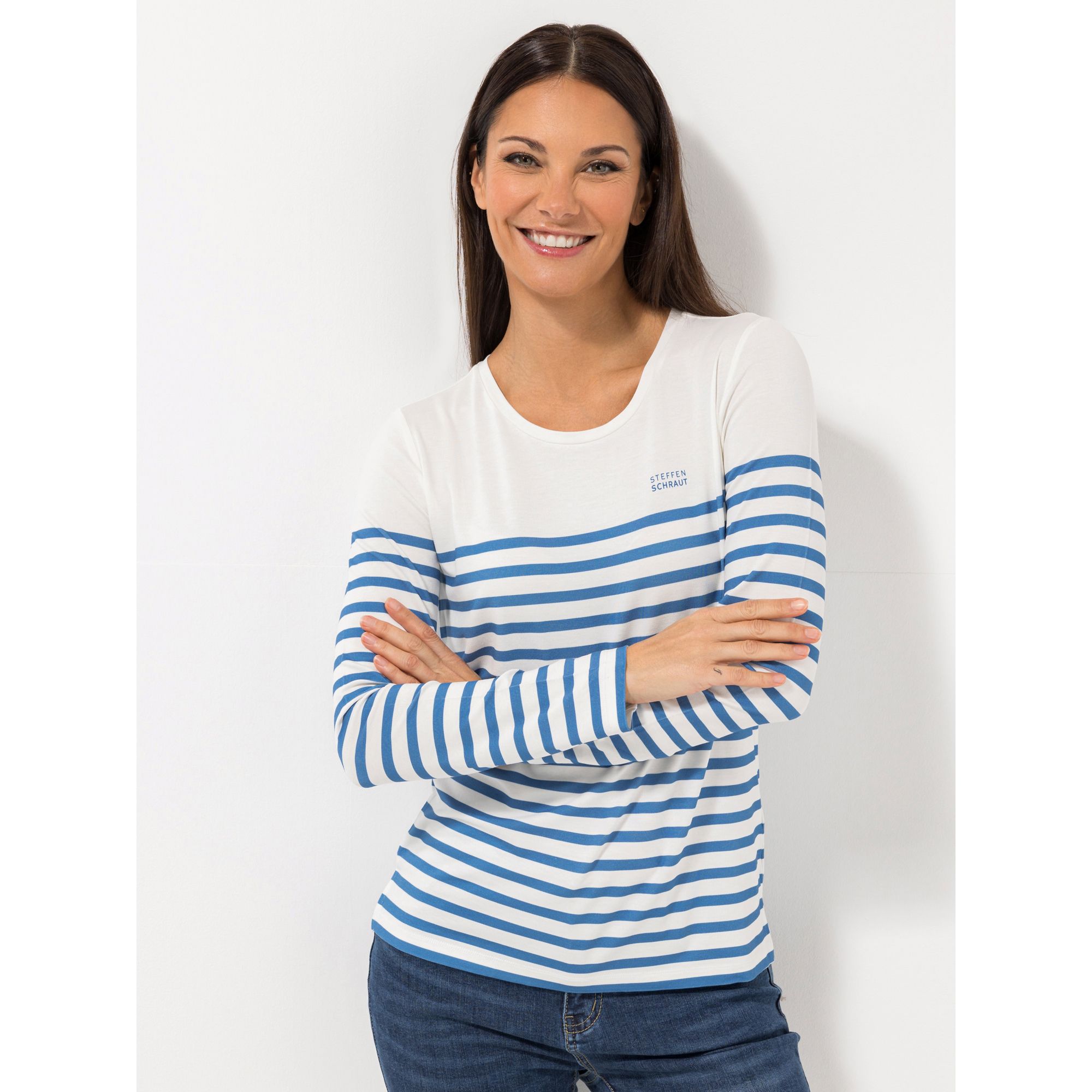 STEFFEN SCHRAUT Shirt 1/1 Arm, Logo-Druck mit ECOVERO Viskose figurumspielend