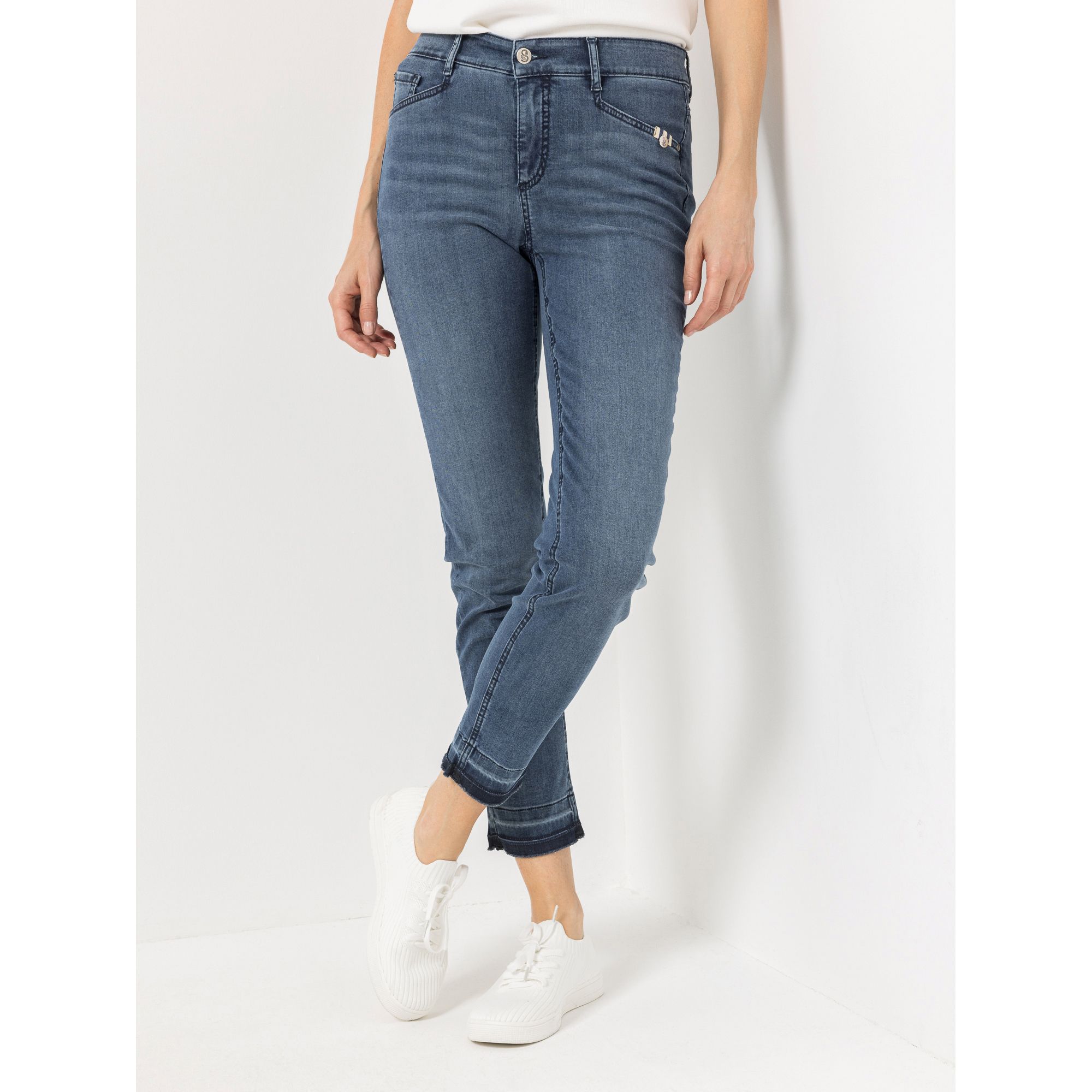 STRANDFEIN Jeanshose Sarah knöchellang OEKO-TEX®Standard 100 schmales Bein