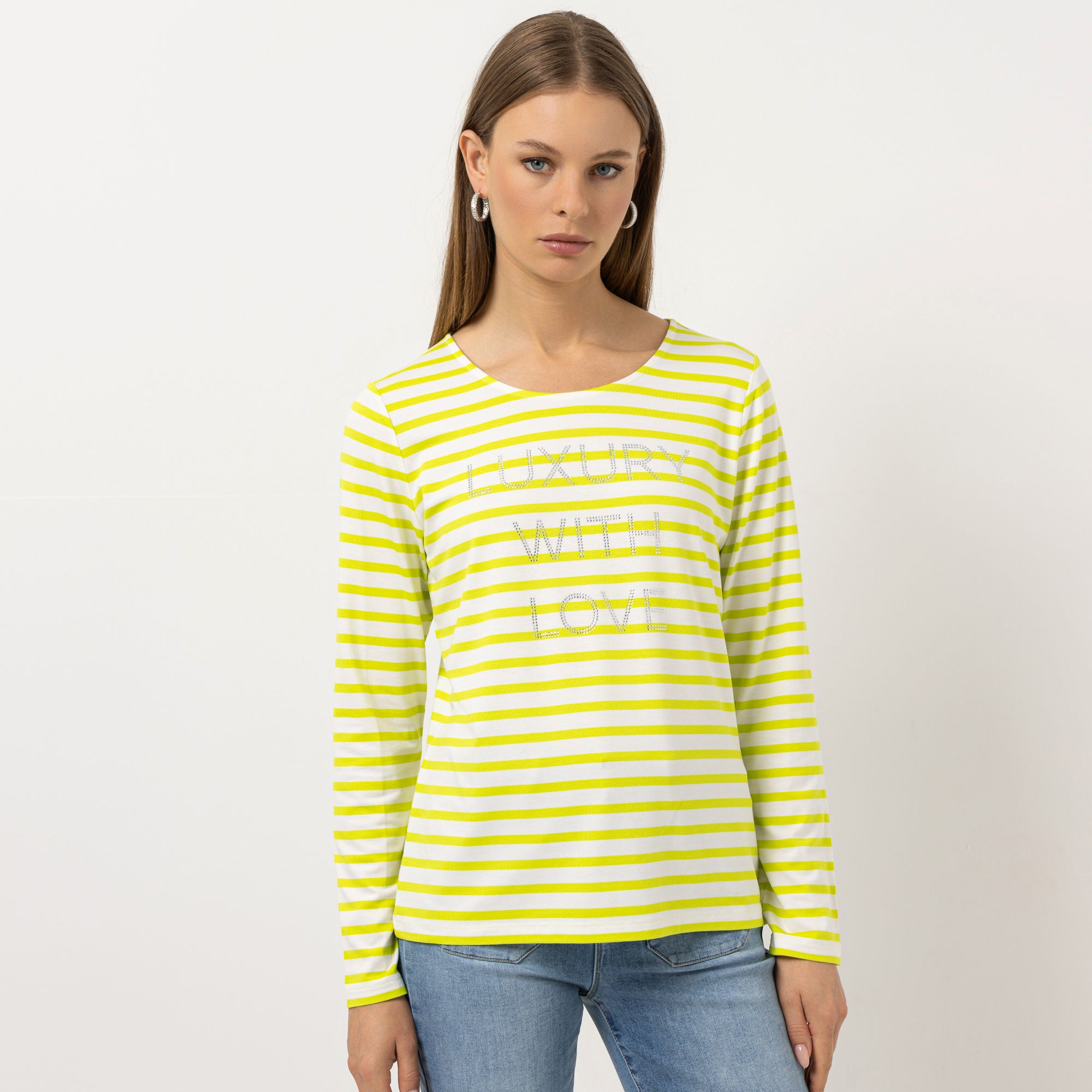 STEFFEN SCHRAUT Shirt Ibiza Rundhalsausschnitt Strassapplikation figurumspielend