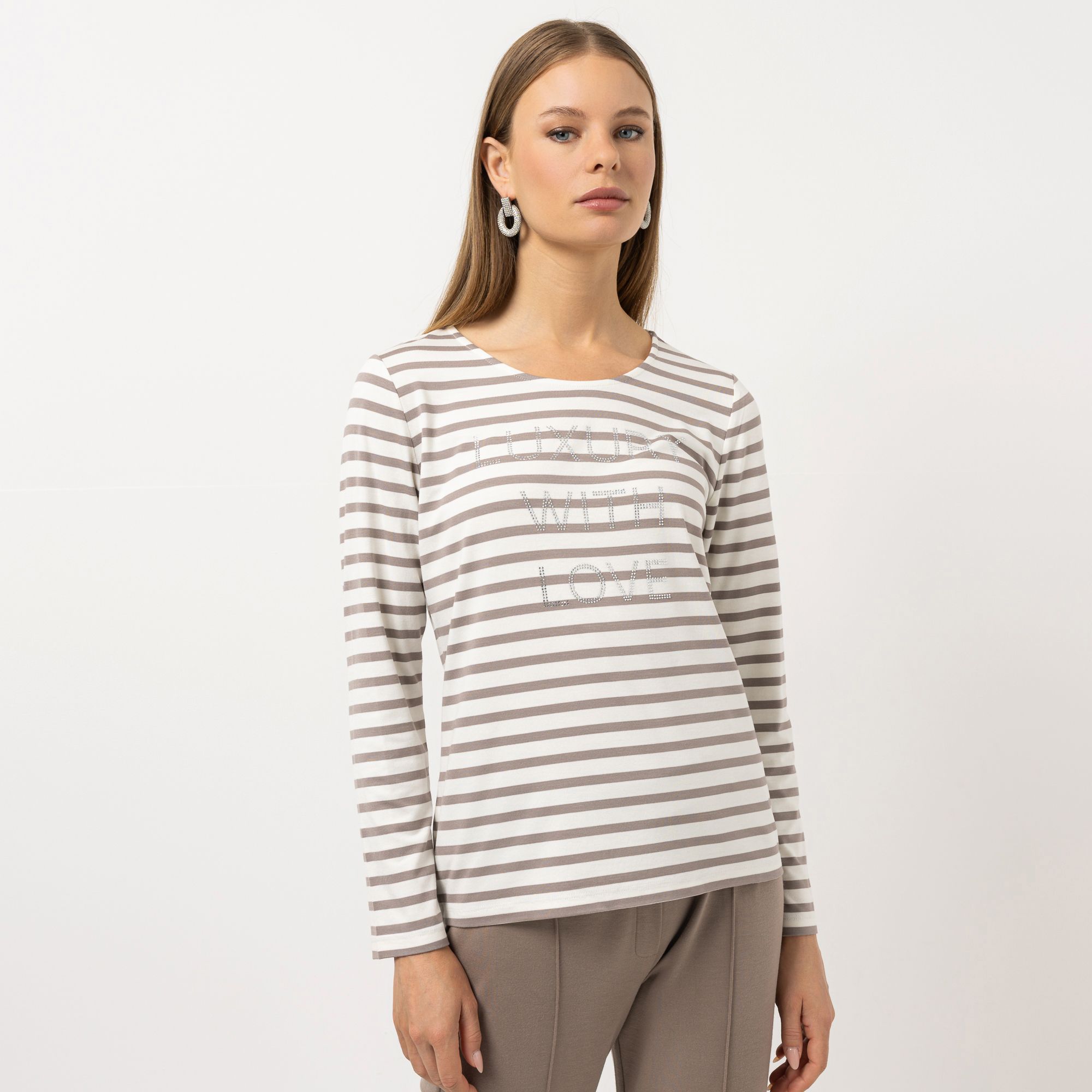 STEFFEN SCHRAUT Shirt Ibiza Rundhalsausschnitt Strassapplikation figurumspielend