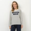 STRANDFEIN Sweatshirt Rundhalsausschnitt Applikation vorne figurumspielend