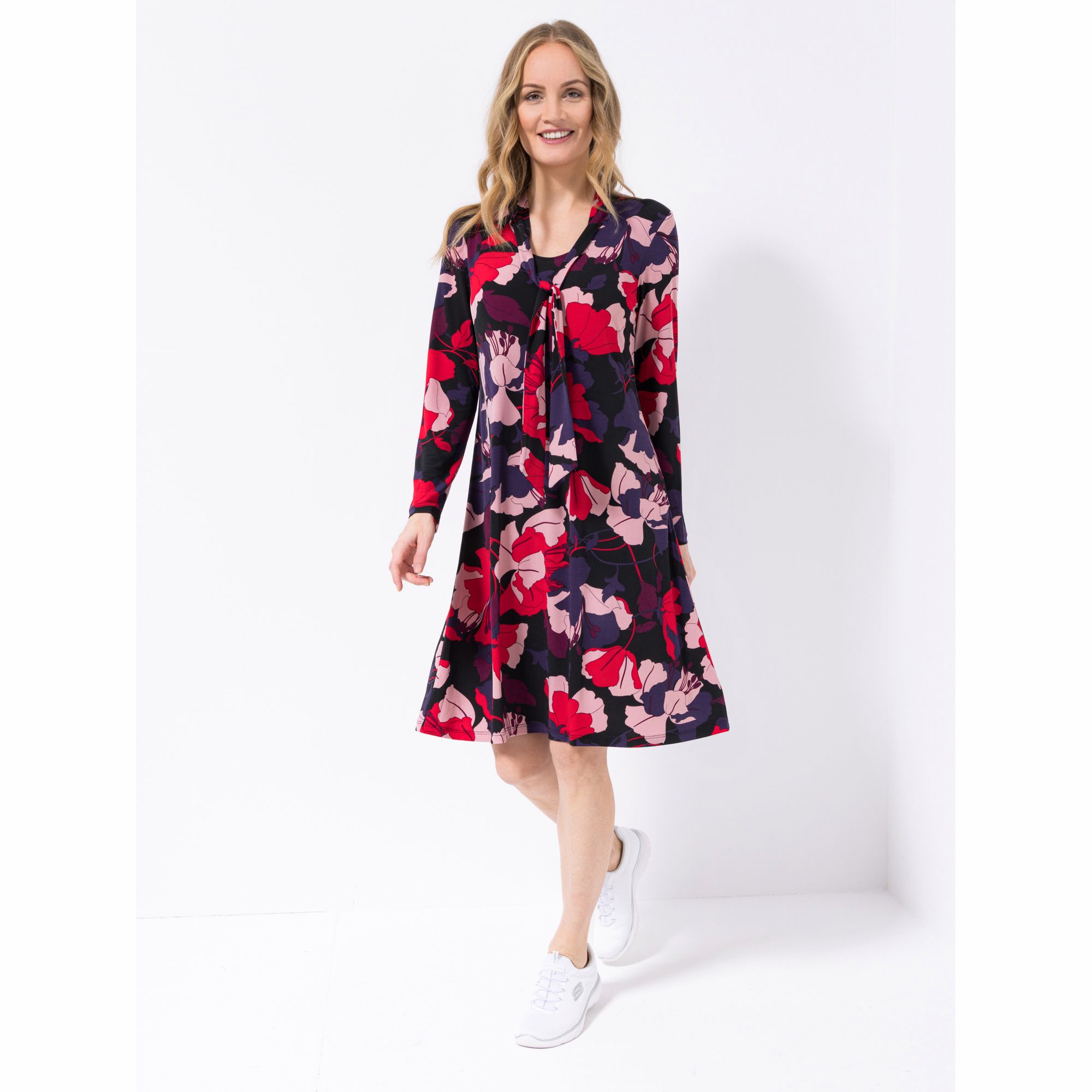 KIM & CO. Kleid, Langarm Brazil Knit Jersey Schleifen-Detail Knieumspielend