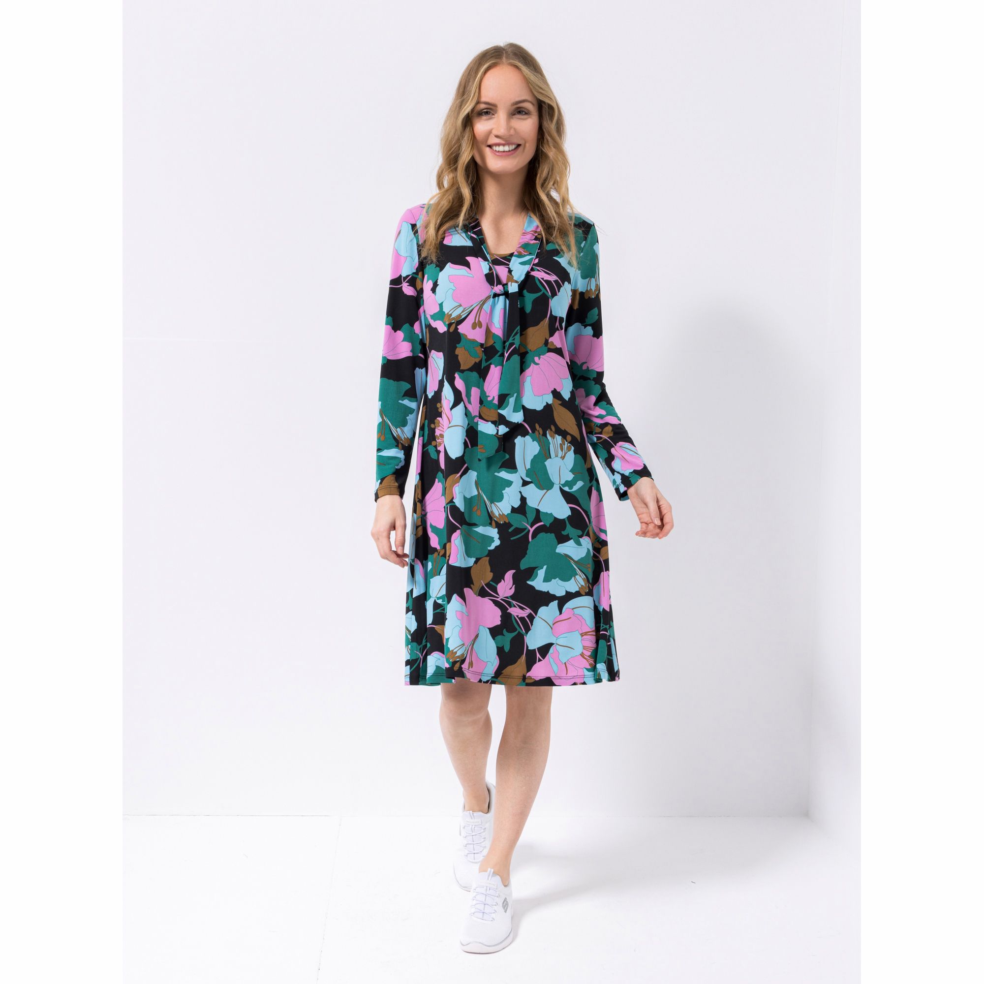 KIM & CO. Kleid, Langarm Brazil Knit Jersey Schleifen-Detail Knieumspielend