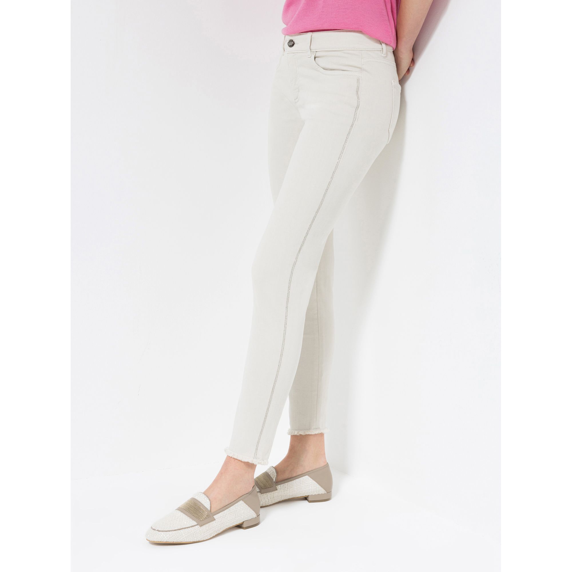 STEFFEN SCHRAUT Jeans, knöchellang Perlenband-Detail OEKO-TEX® schmales Bein