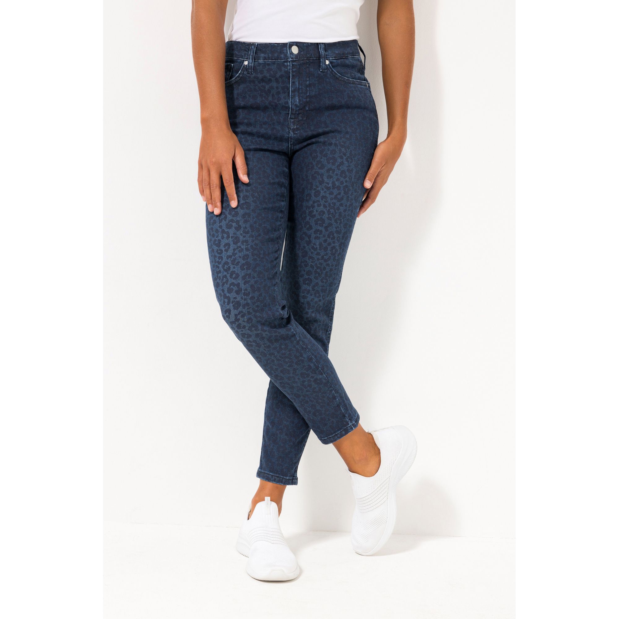 SOULS BY EYWASOULS® Jeans, Leomuster knöchellang sehr schmales Bein