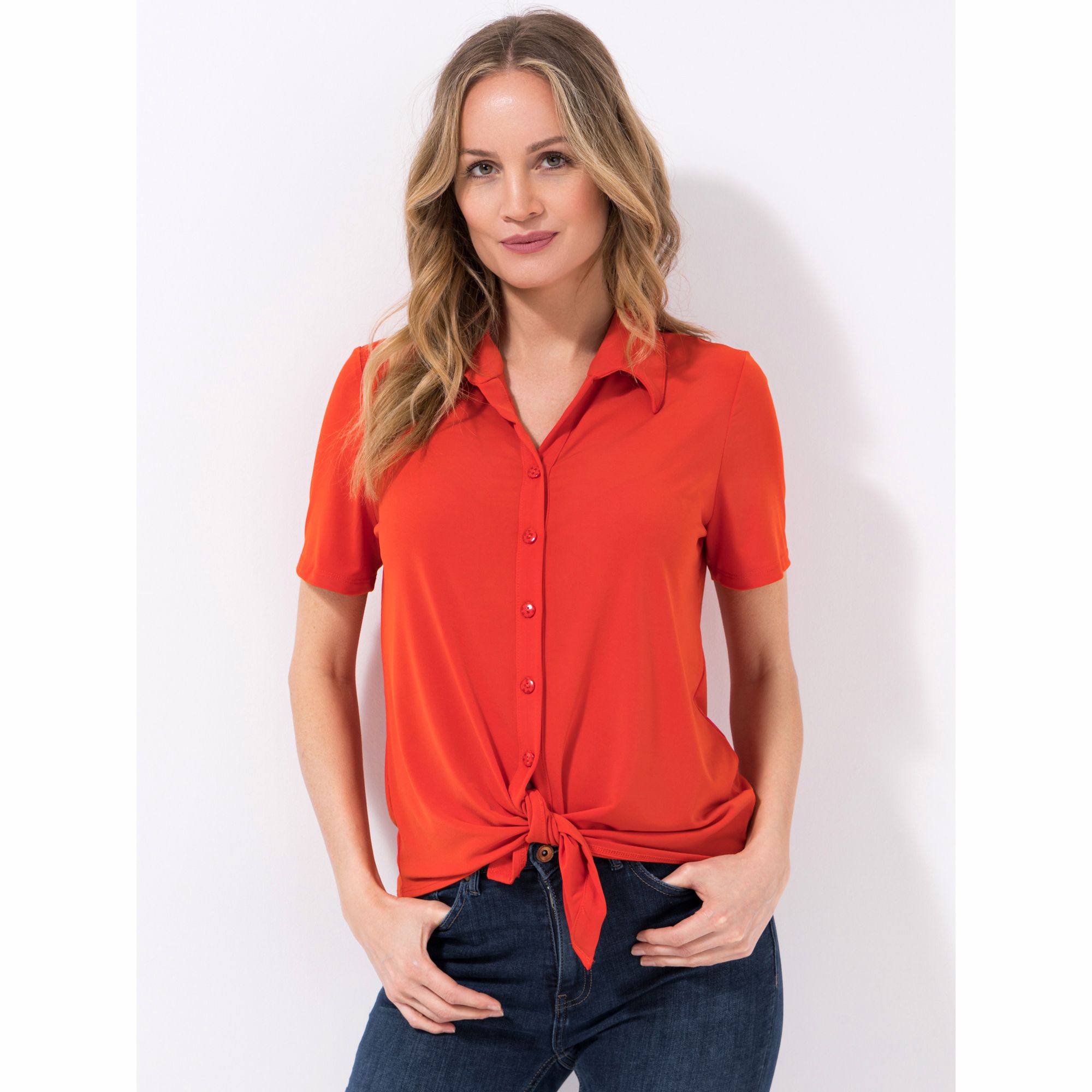 KIM & CO. Shirt, 1/2-Arm Brazil Knit Jersey Knopfleiste figurumspielend