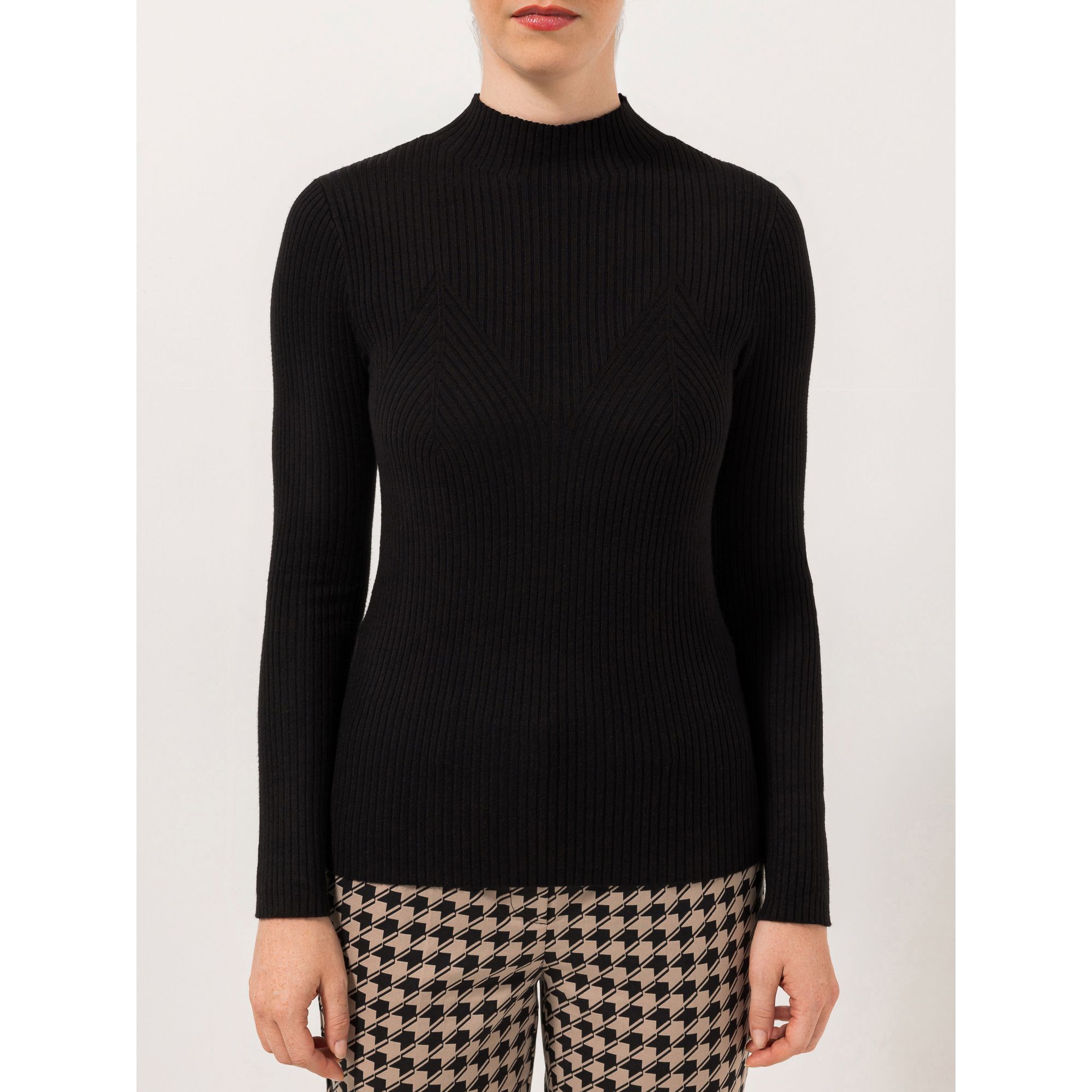 STEFFEN SCHRAUT Pullover Stehkragen Ripp-Struktur figurbetont