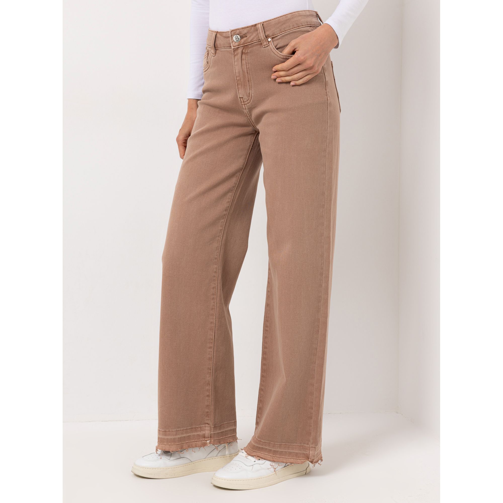 STRANDFEIN Jeanshose lange Form 5-Pocket-Style gerades Bein