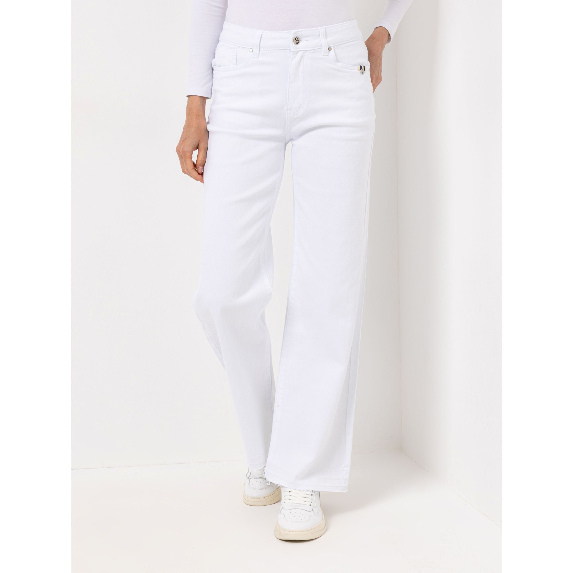 STRANDFEIN Jeanshose lange Form 5-Pocket-Style gerades Bein