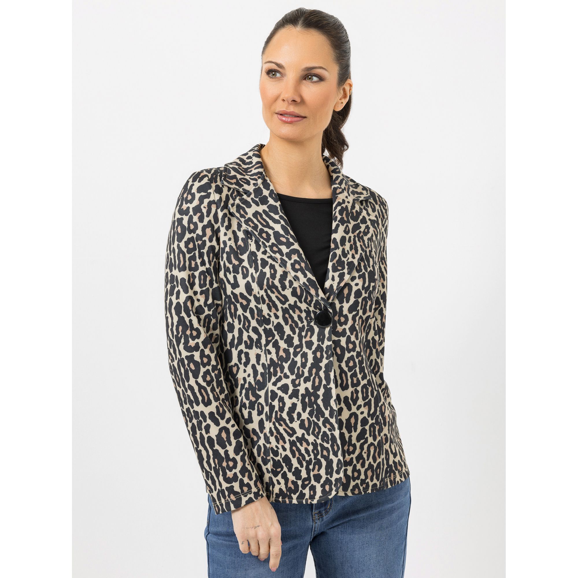 STEFFEN SCHRAUT Scubablazer mit Knopf Allover-Druck figurbetont