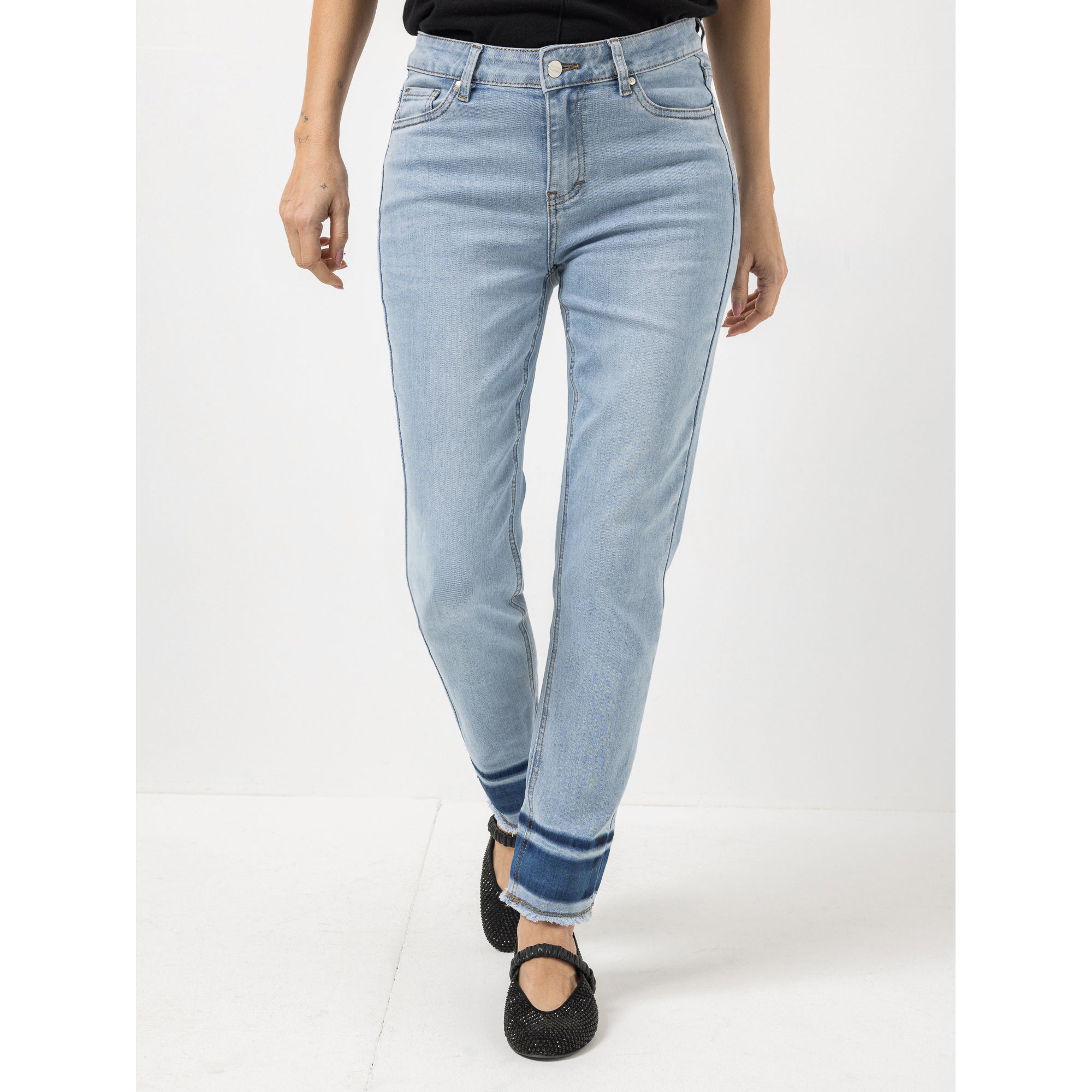 STEFFEN SCHRAUT Jeanshose knöchellang offener Saum sehr schmales Bein