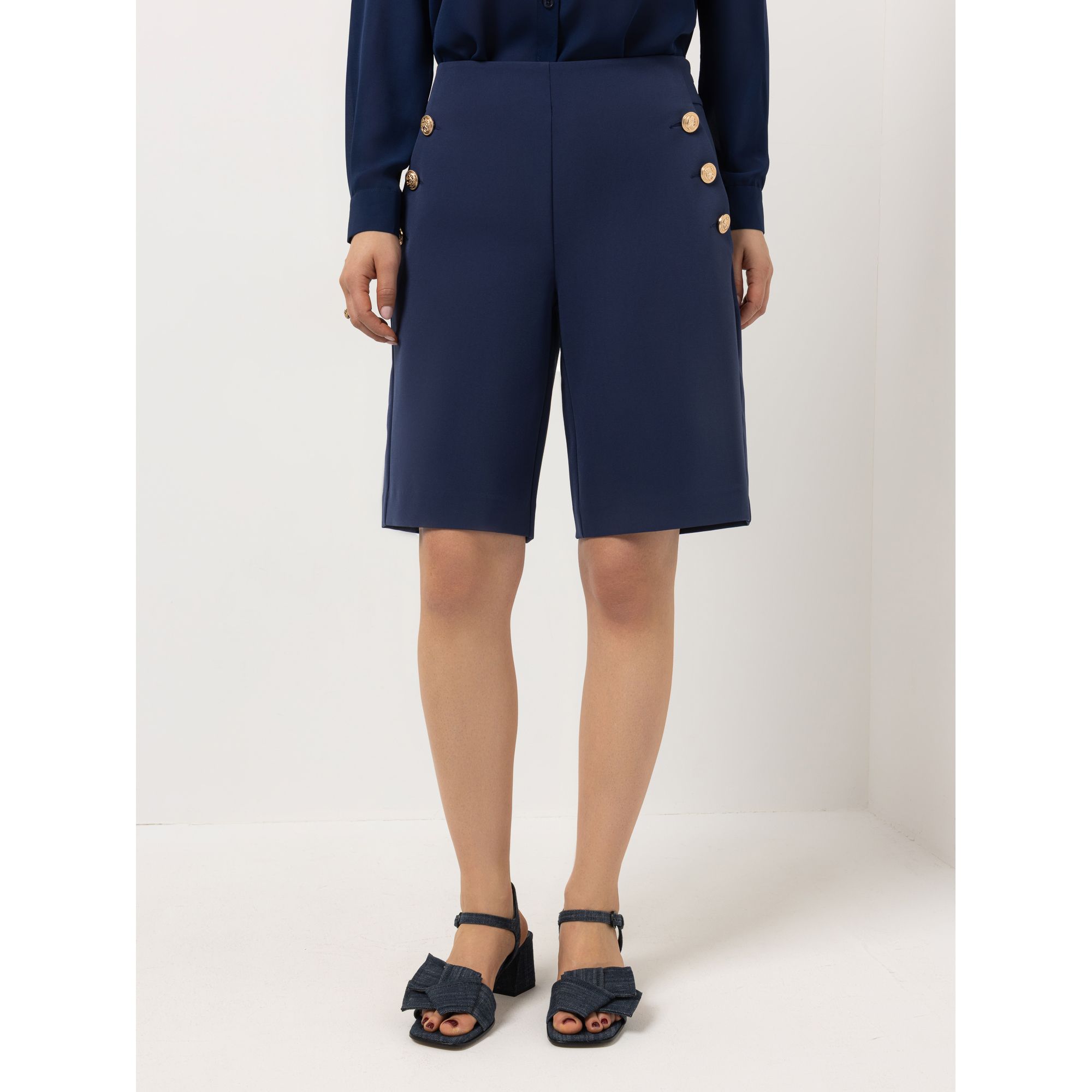 STEFFEN SCHRAUT Bermuda Eingrifftaschen Schmuckknöpfe gerades weites Bein