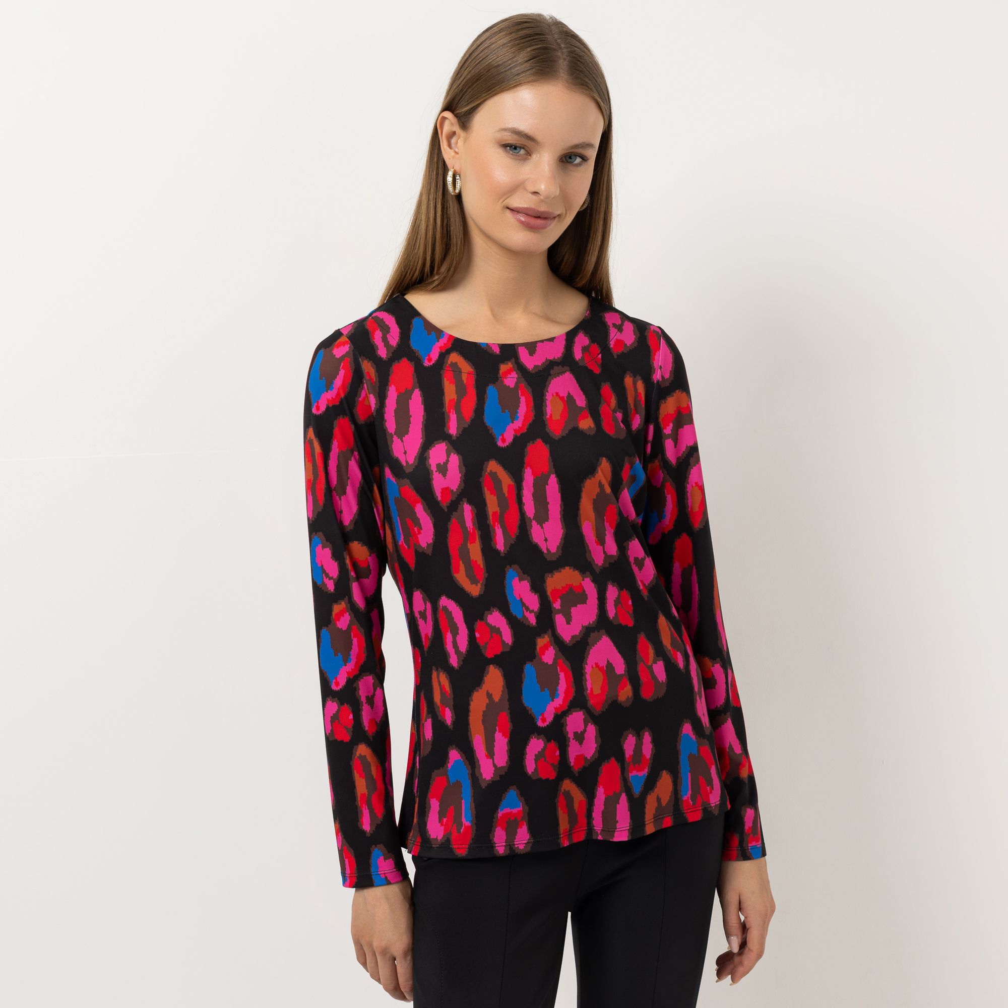 STEFFEN SCHRAUT Shirt Lissabon Rundhalsausschnitt Allover-Druck figurumspielend