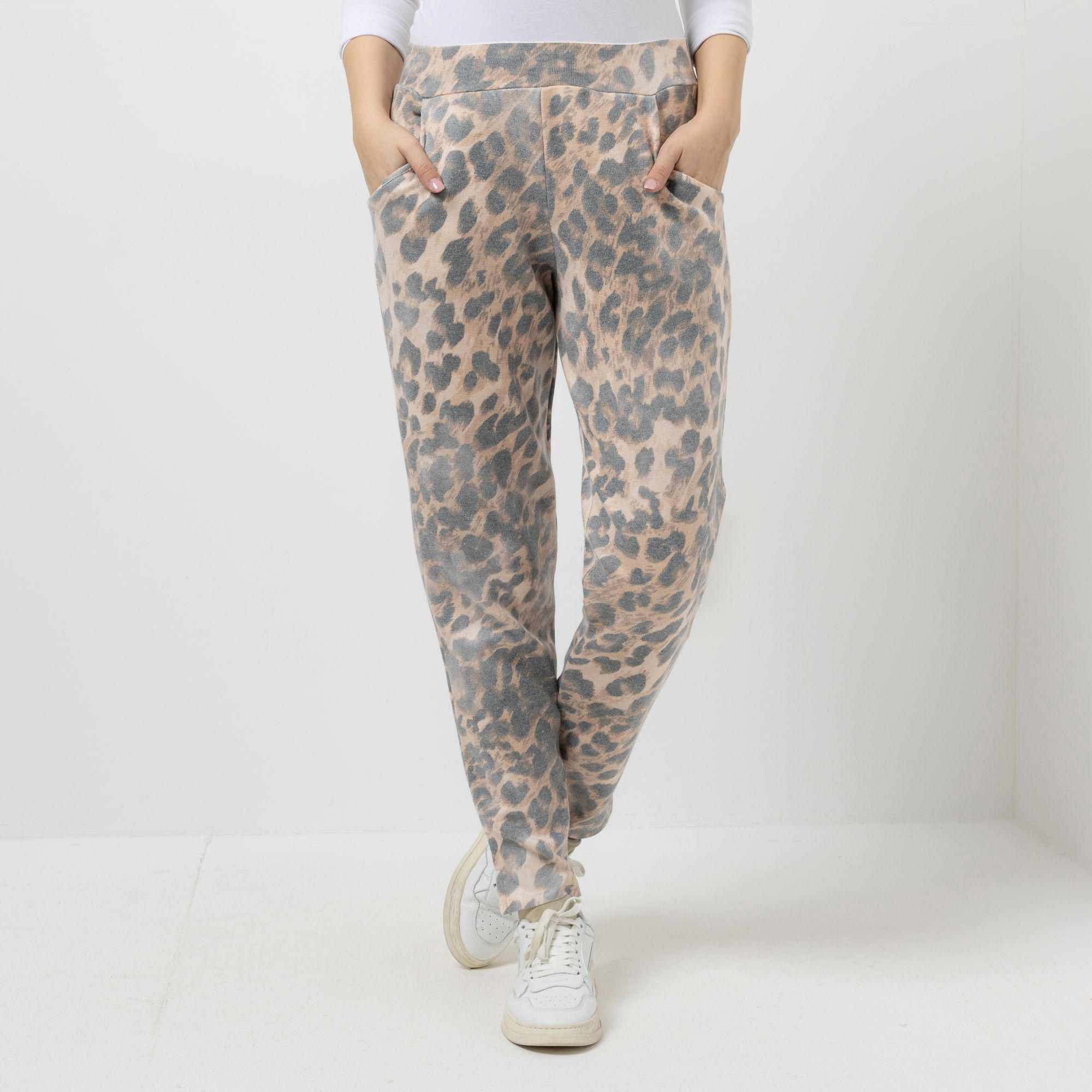 DINE 'N' DANCE Strickhose knöchellang Alloverprint konisches Bein