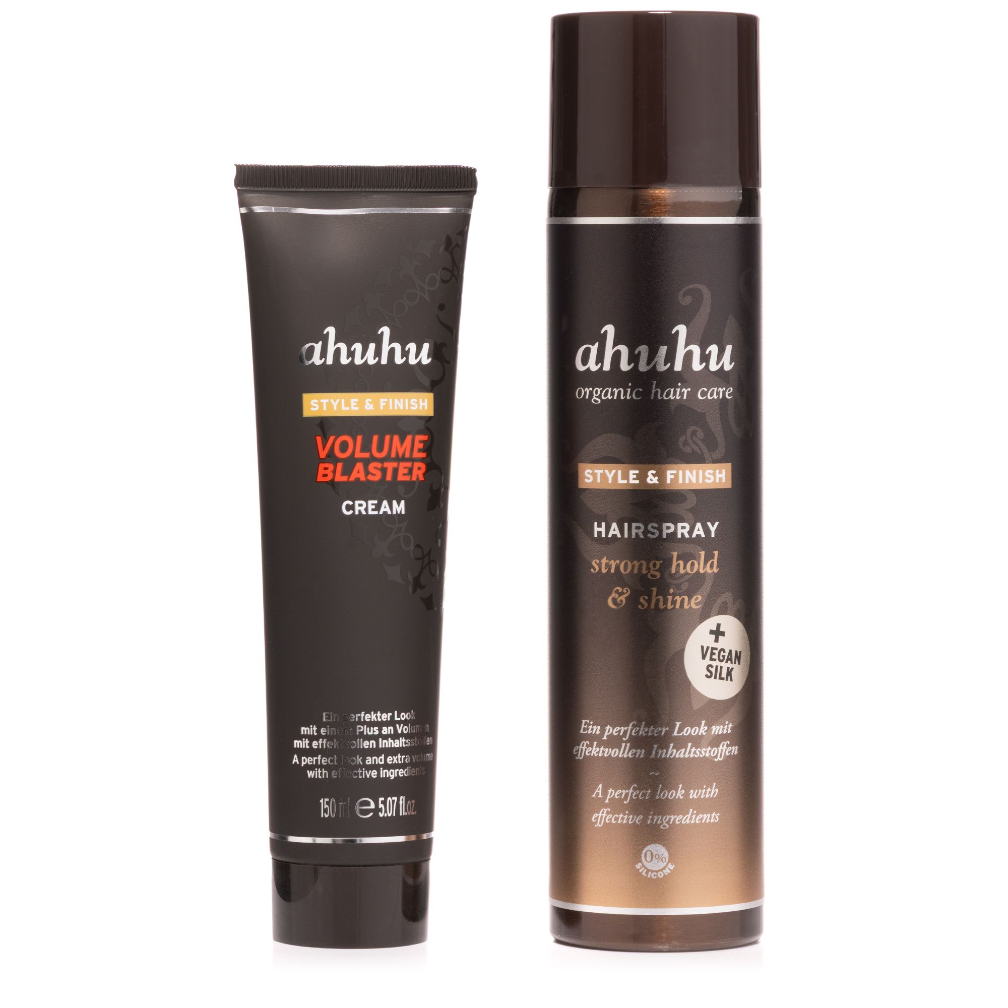 ahuhu Style & Finish Hairspray hold &shine 300ml, Volume Blaster Cream 150ml
