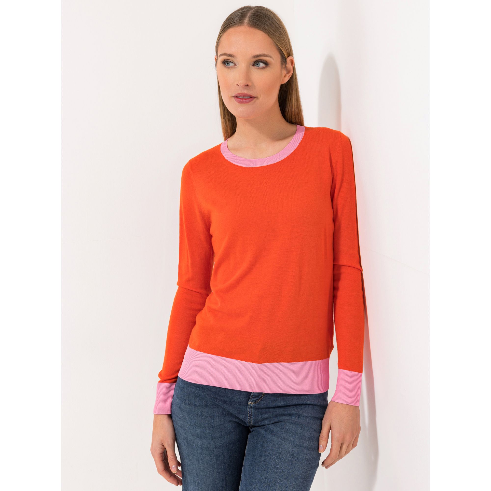 STEFFEN SCHRAUT Pullover, 1/1-Arm Feinstrick Kontrastblenden figurumspielend