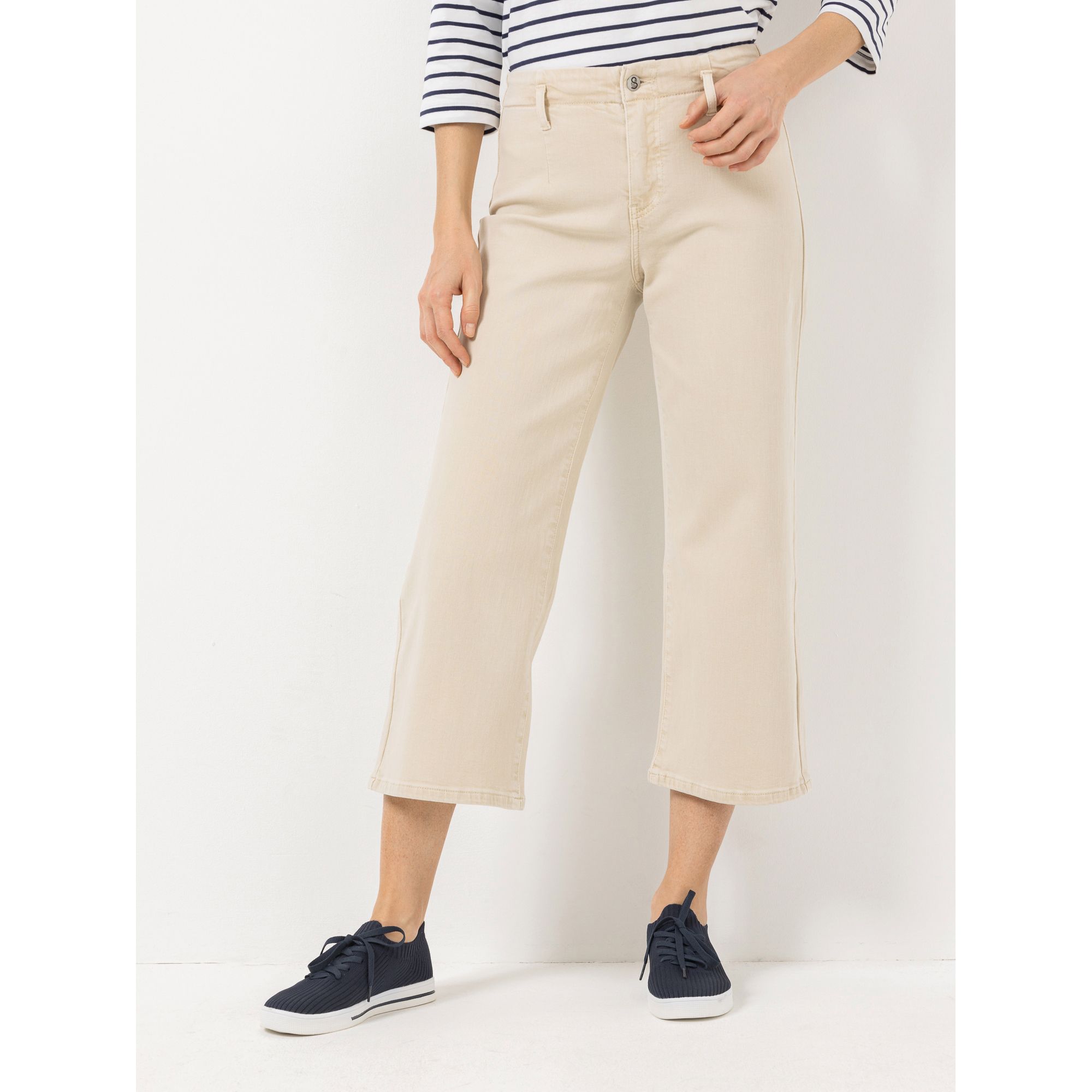 STRANDFEIN Jeans 7/8-Länge Gürtelschlaufen weites Bein