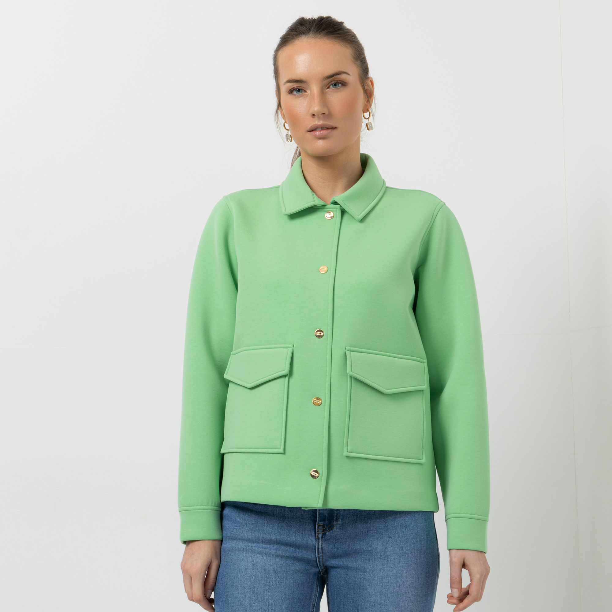 STEFFEN SCHRAUT Jacke Scuba-Qualität Druckknopfleiste figurumspielend