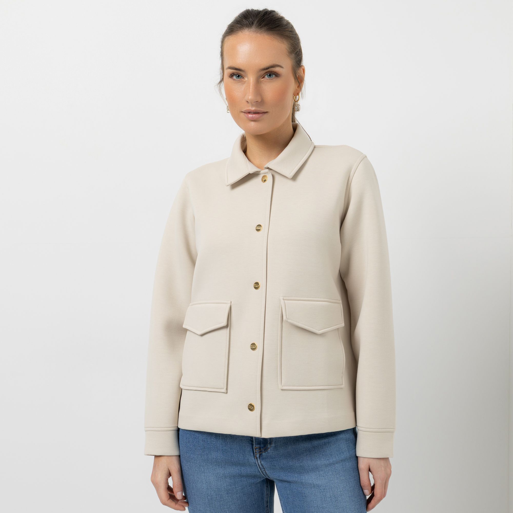 STEFFEN SCHRAUT Jacke Scuba-Qualität Druckknopfleiste figurumspielend