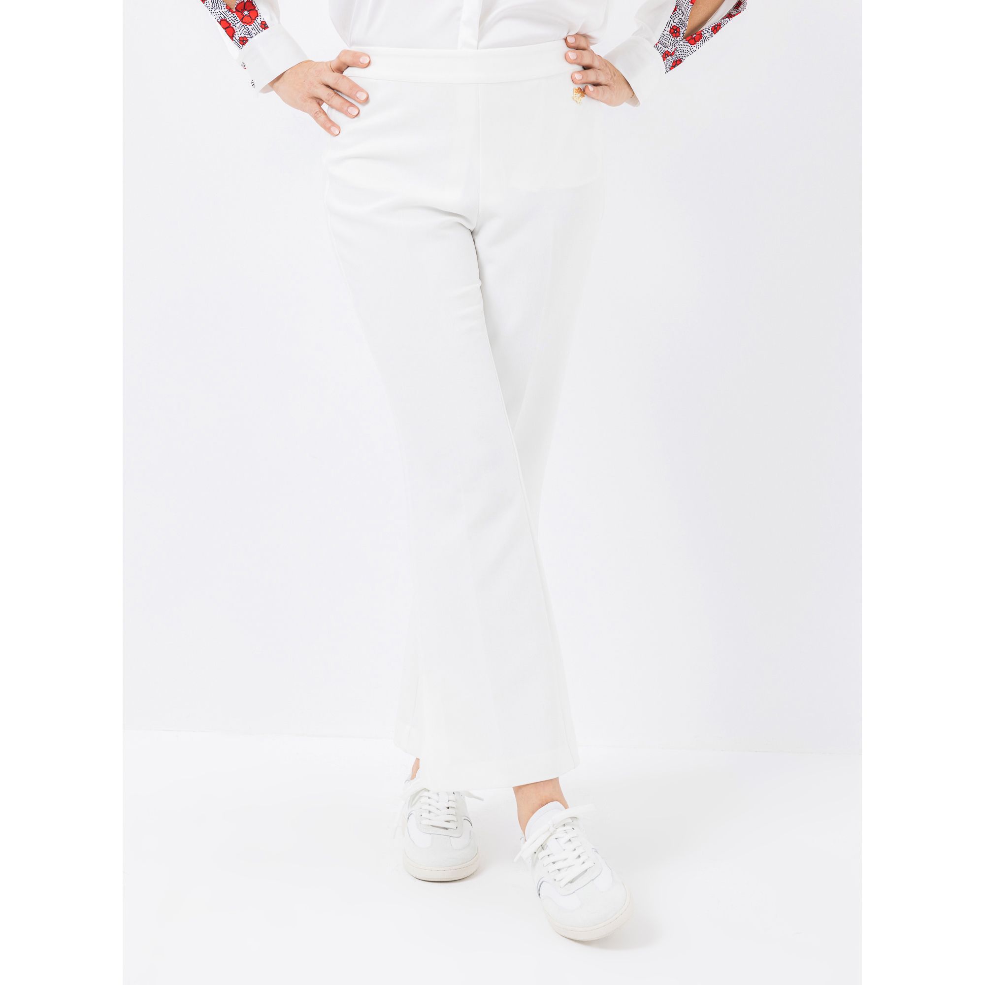 KILIAN KERNER SENSES Hose, knöchellang Teildehnbund Seitenschlitze ausgestelltes Bein