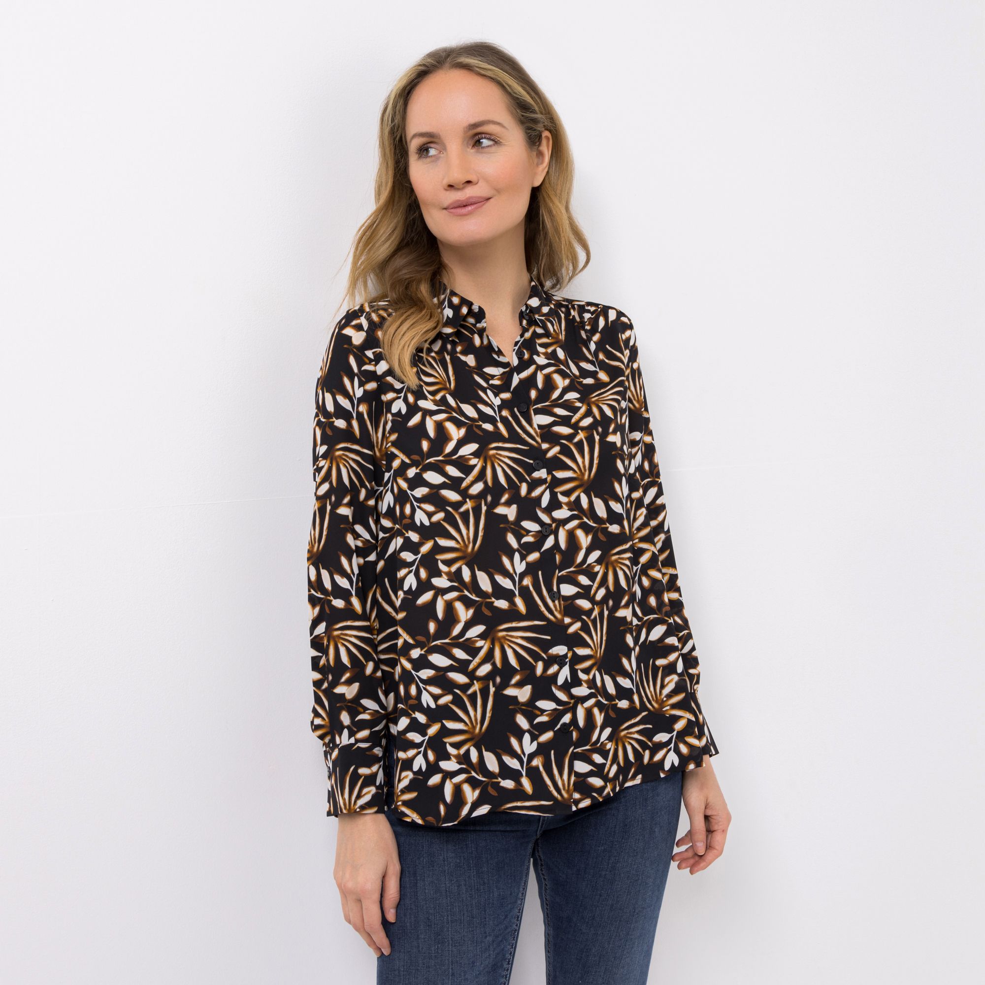 EVA LUTZ Bluse Lotte Knopfleiste Manschetten leger weit