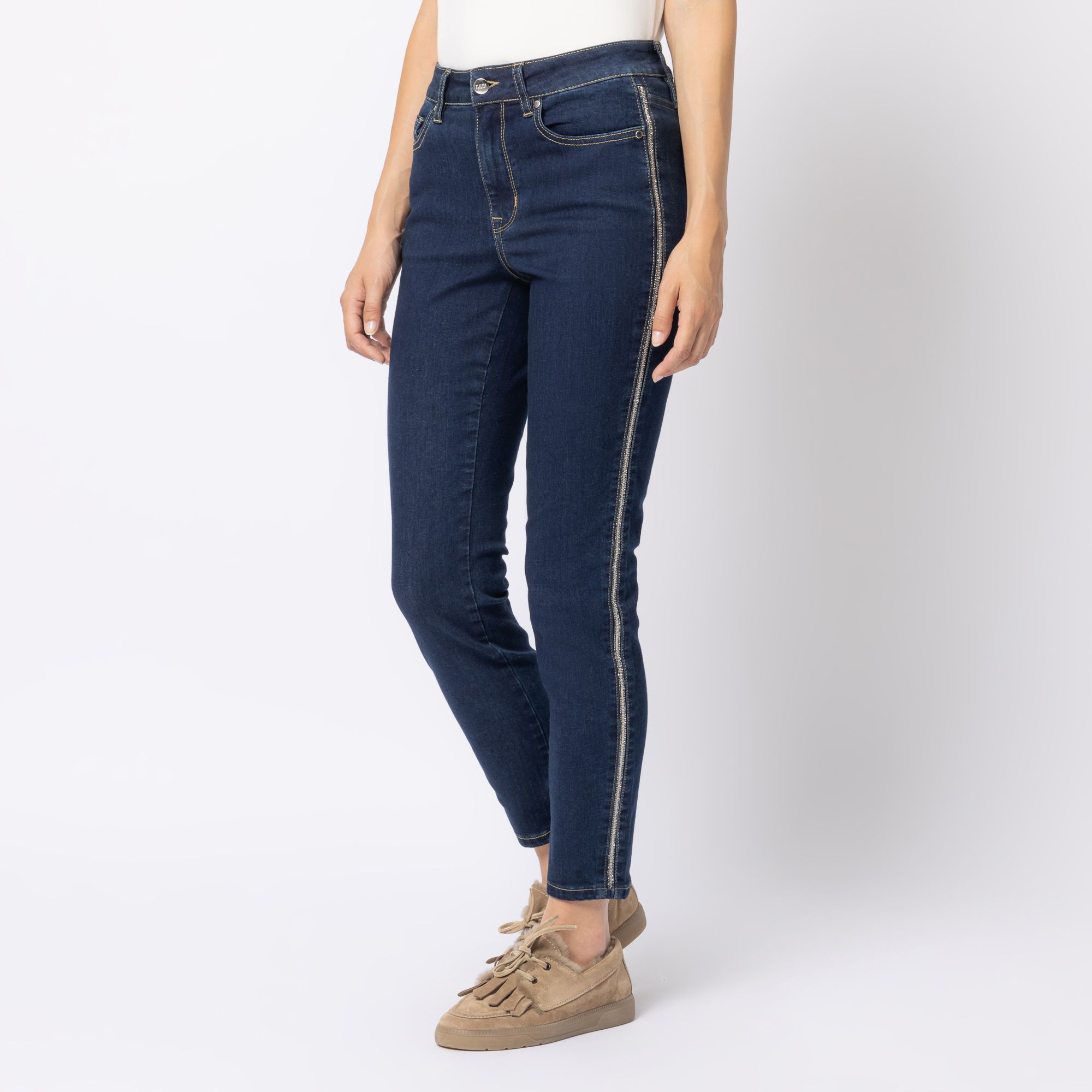 STEFFEN SCHRAUT Jeans, 5-Pocket Style Ziergalon knöchellang schmales Bein