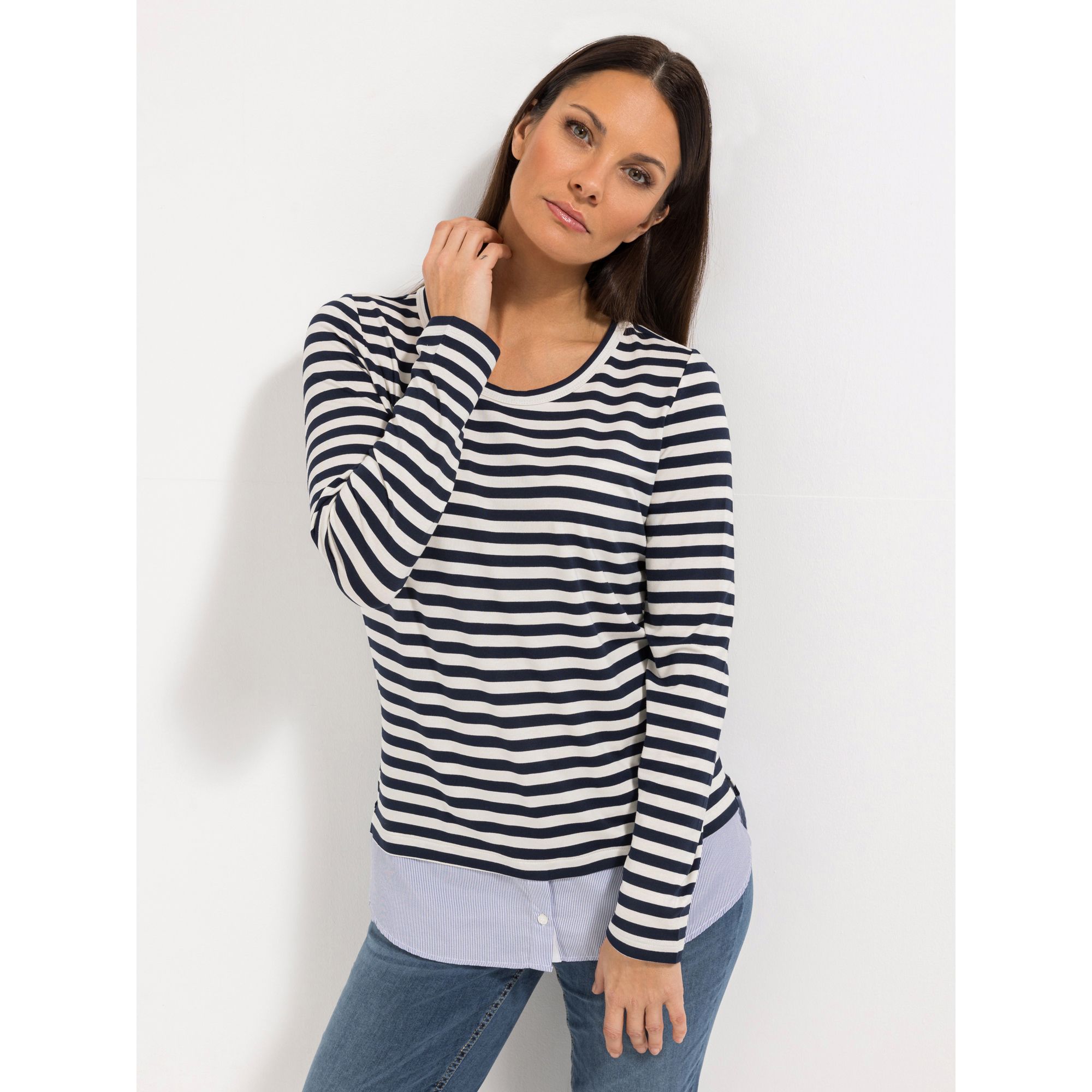 STEFFEN SCHRAUT Shirt, 1/1-Arm Bluseneinsatz mit ECOVERO Viskose figurumspielend