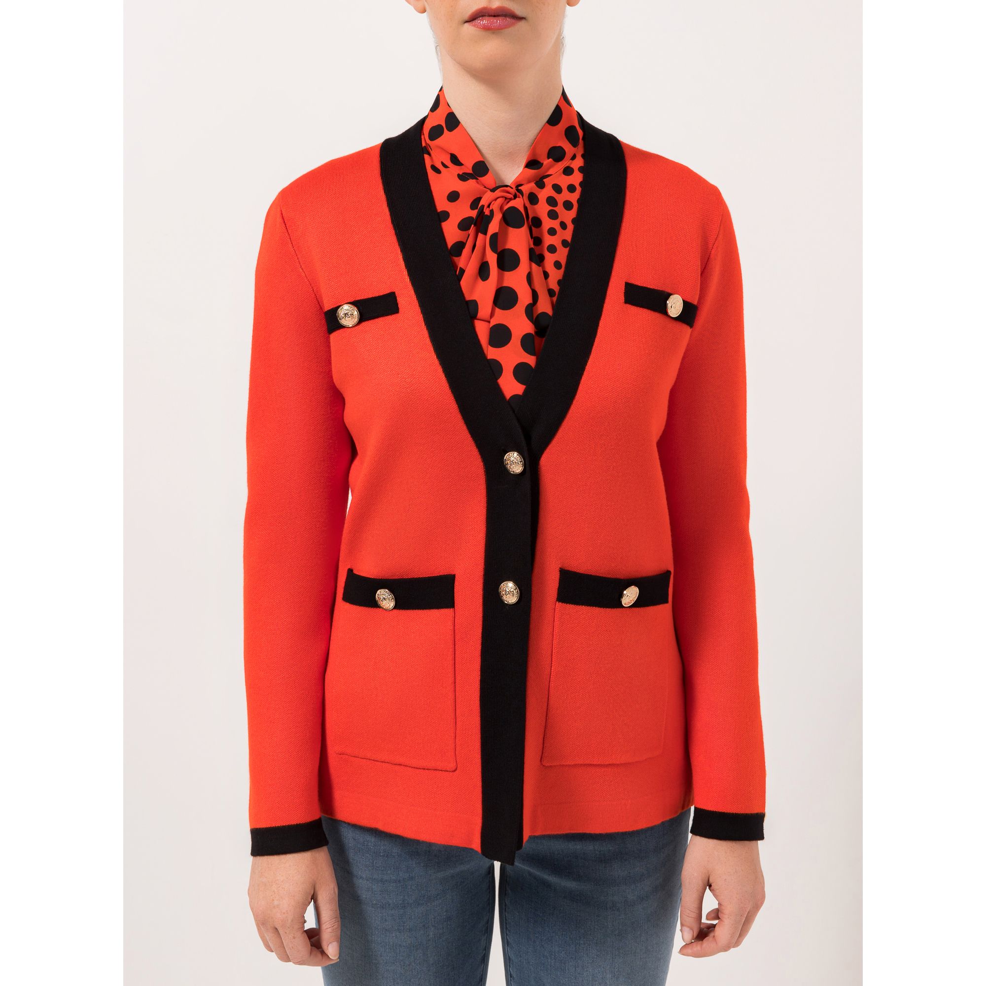 STEFFEN SCHRAUT Cardigan Kontrastdetails Schmuckknöpfe figurumspielend