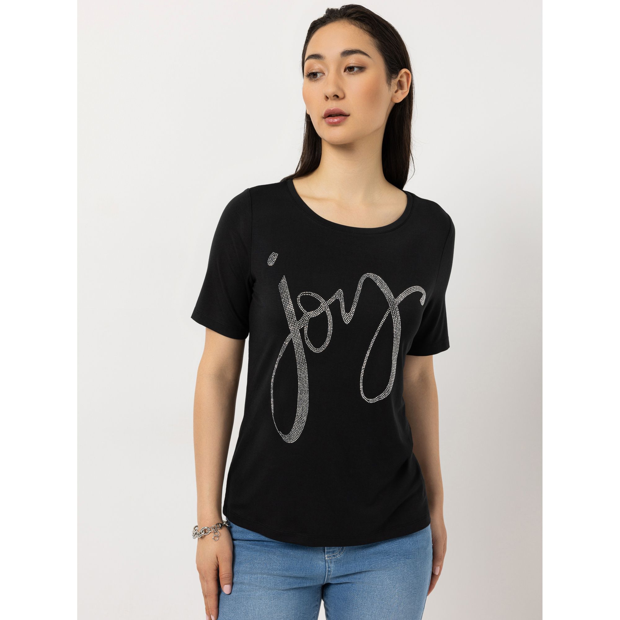 STEFFEN SCHRAUT Shirt Ibiza Strass-Detail mit ECOVERO Viskose figurumspielend