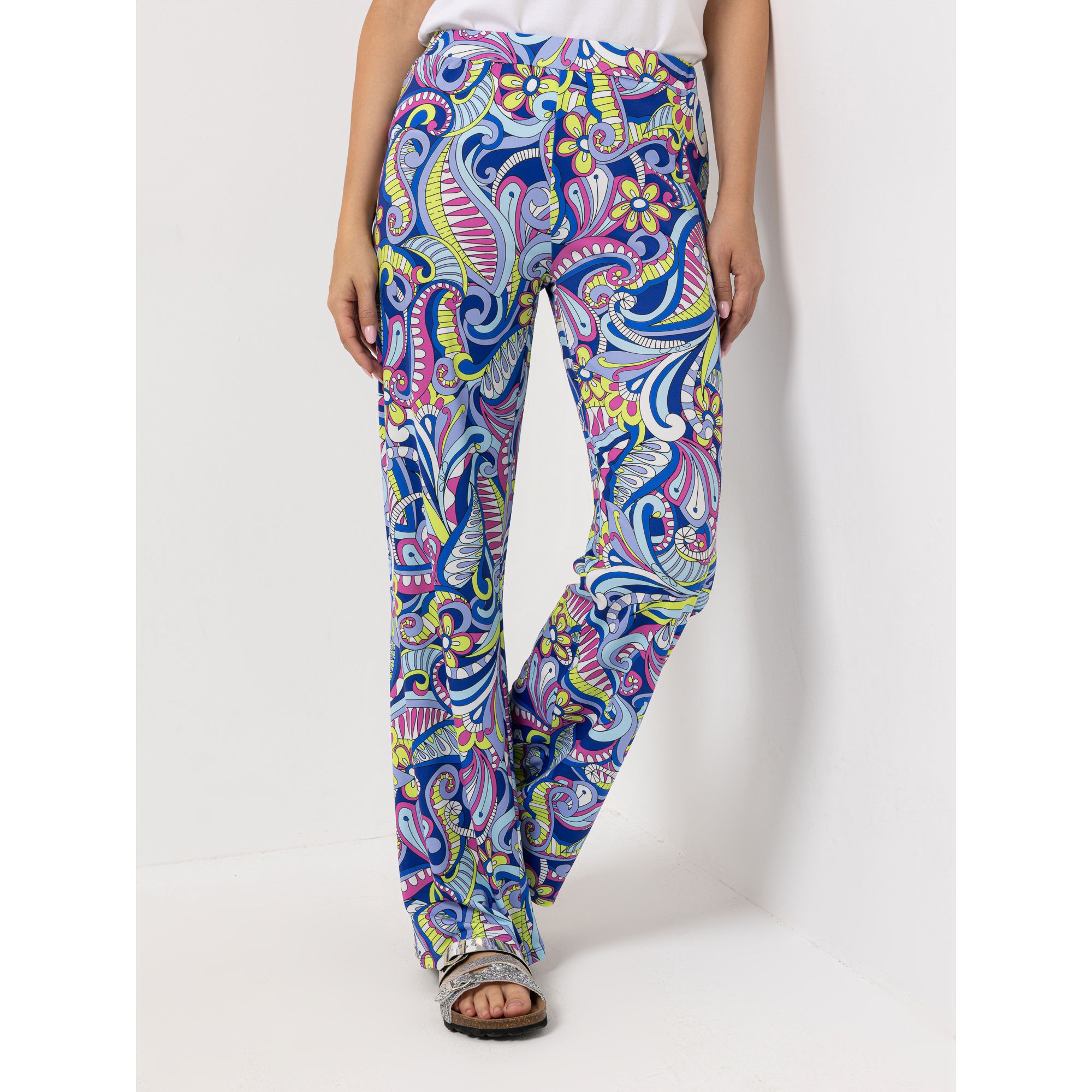 ANNI FOR FRIENDS Jerseyhose Athena Rundumdehnbund Allover-Druck weites Bein