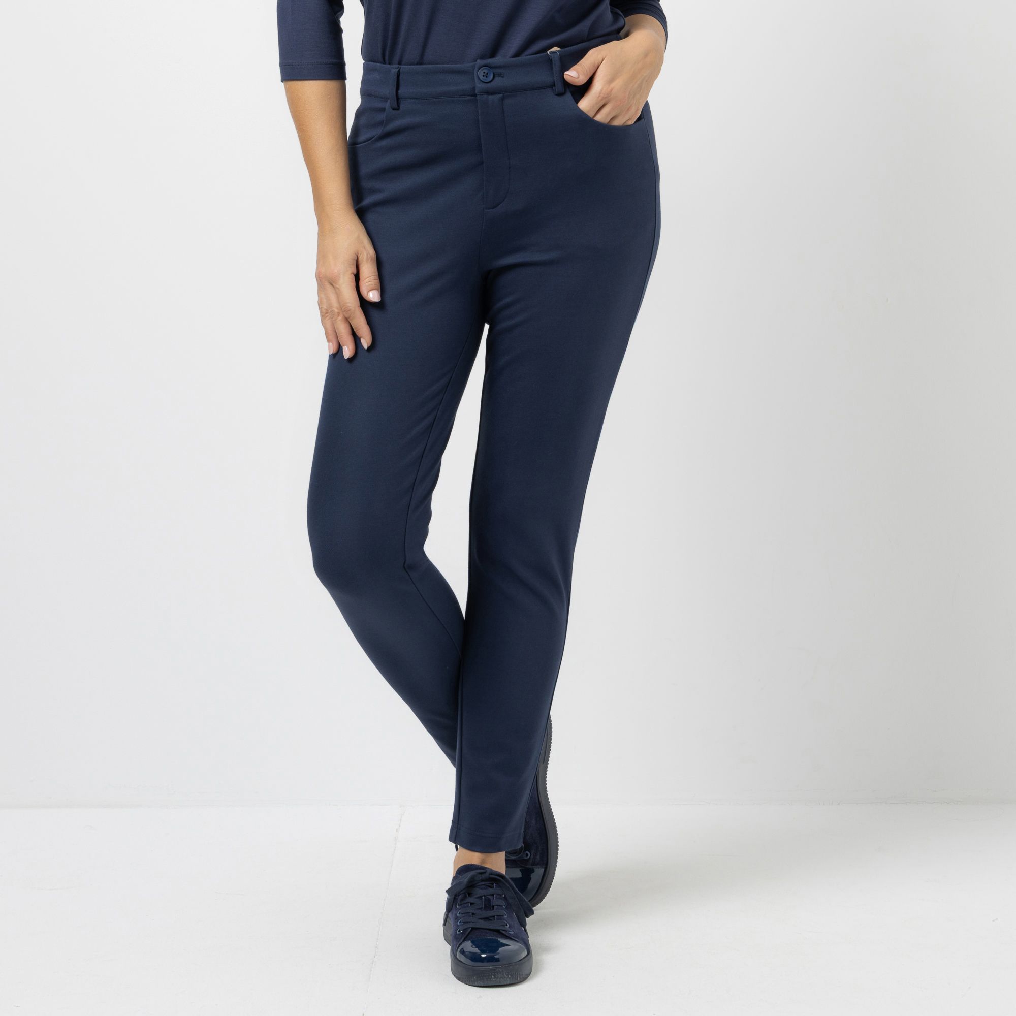  KILIAN KERNER SENSES Hose, knöchellang Eingrifftaschen Zier-Gesäßtaschen schmales Bein