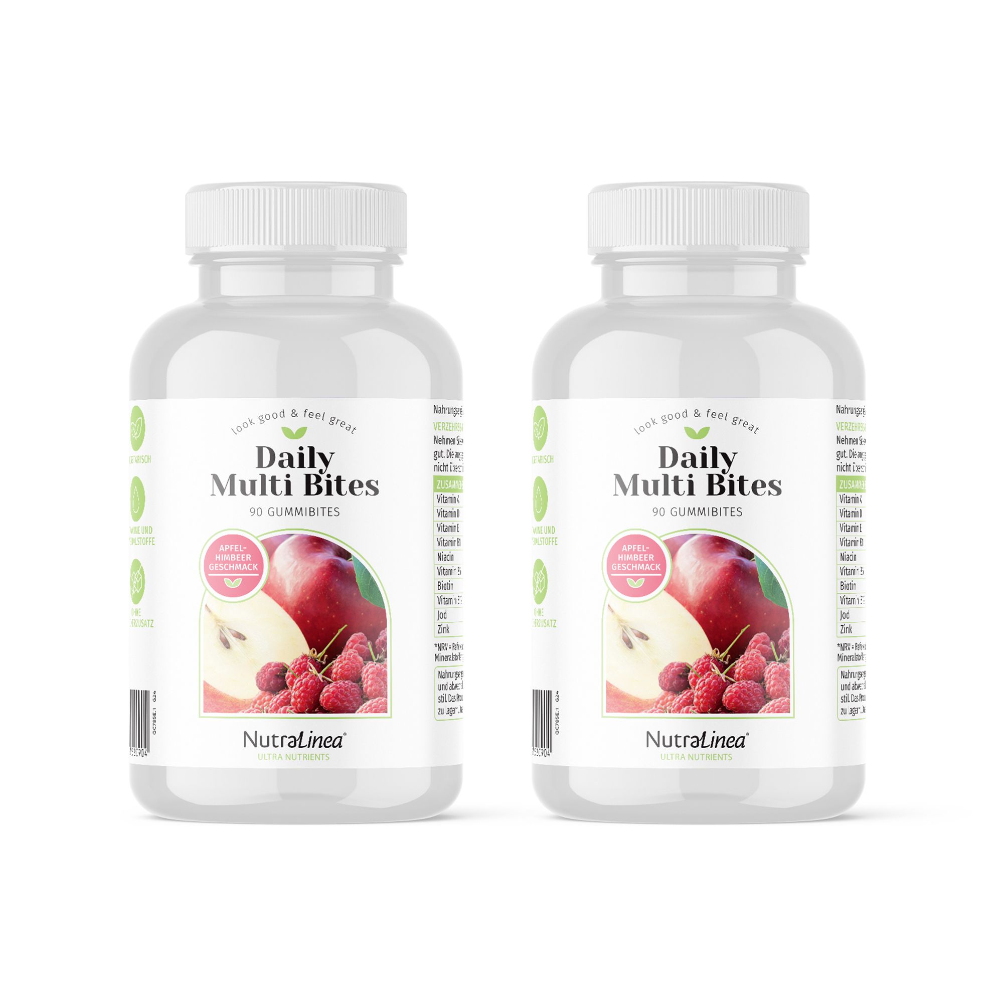 NutraLinea® Daily Multi Bites mit Vitaminen & Mineralstoffen 2x90 Stück f. 90 Tage