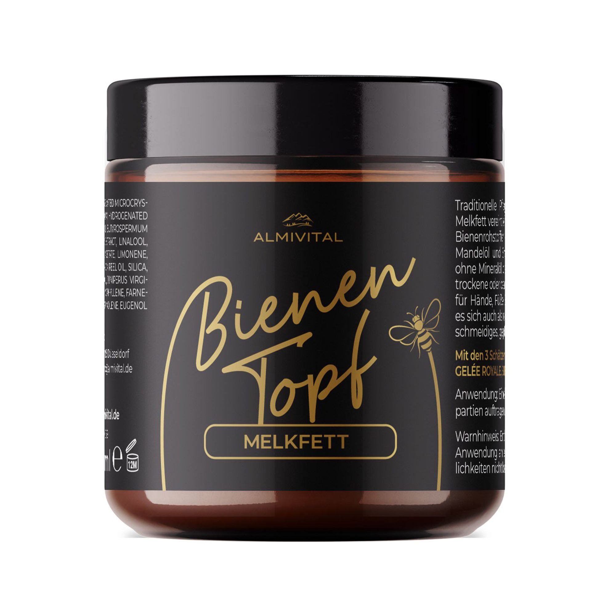 ALMIVITAL Bienentopf Melkfett mit Gelée Royale Bienengift &Propolis 250ml