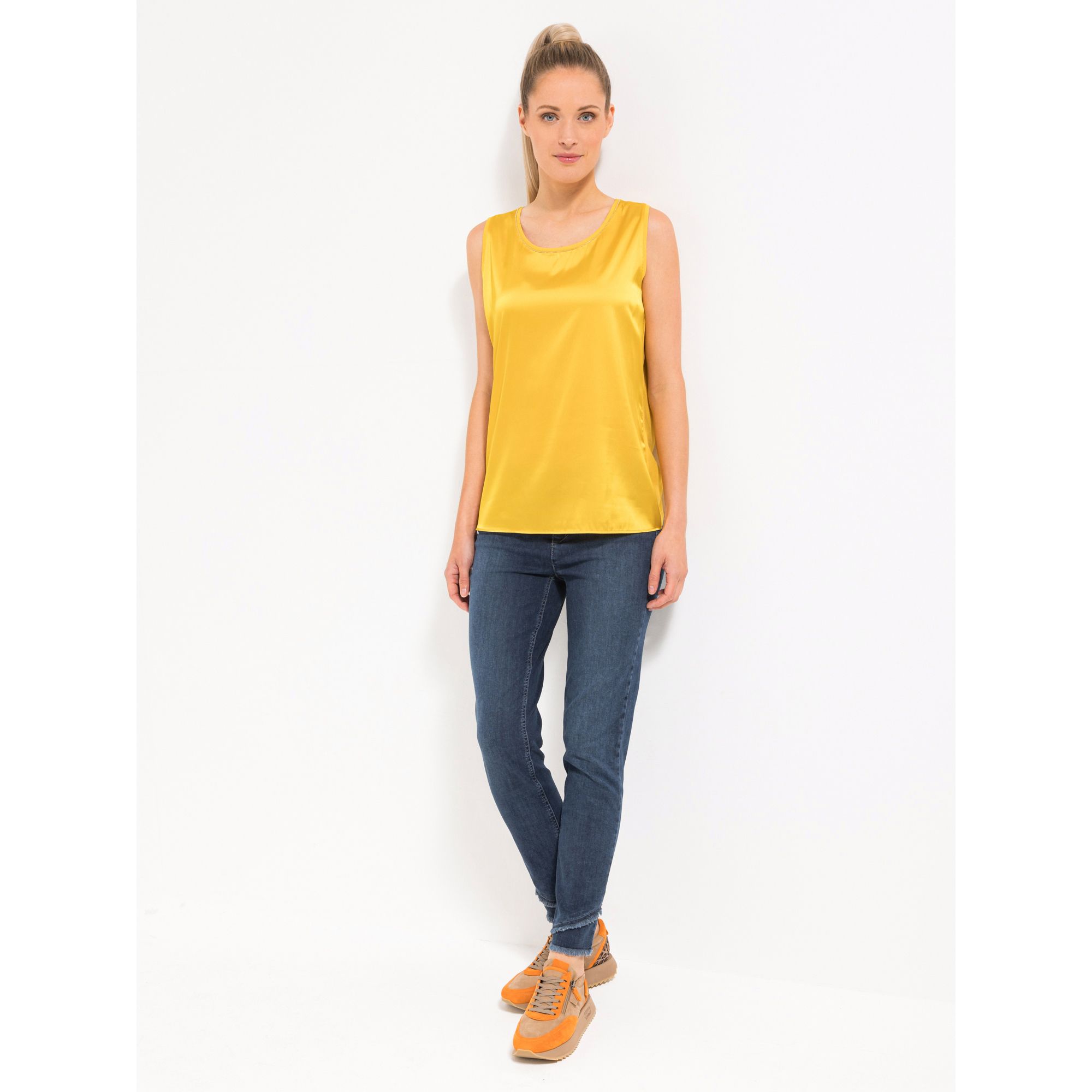 STEFFEN SCHRAUT Blusentop Ketten-Detail Materialmix figurumspielend