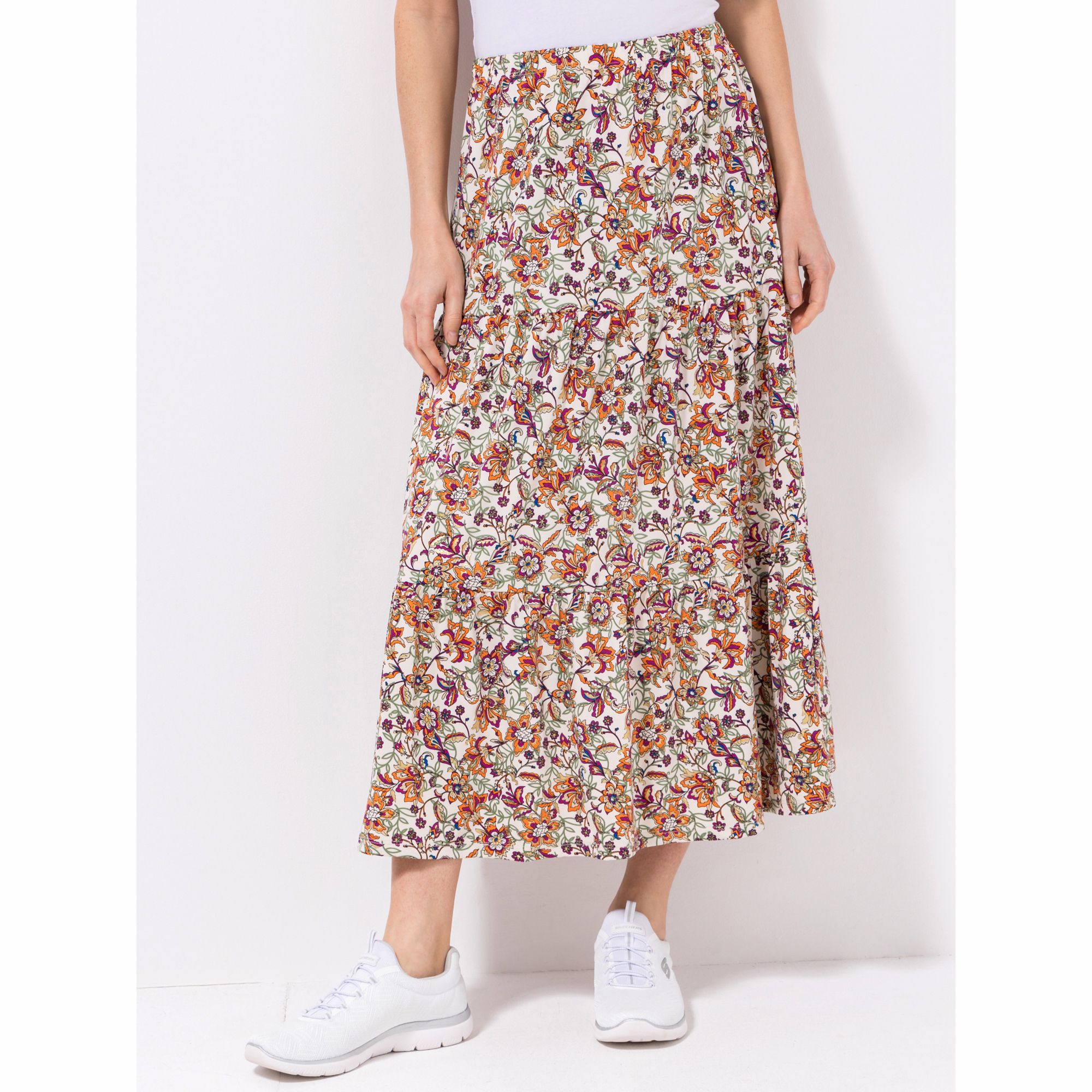 KIM & CO. Maxi-Rock Brazil Knit Jersey Foliendruck Rundumdehnbund