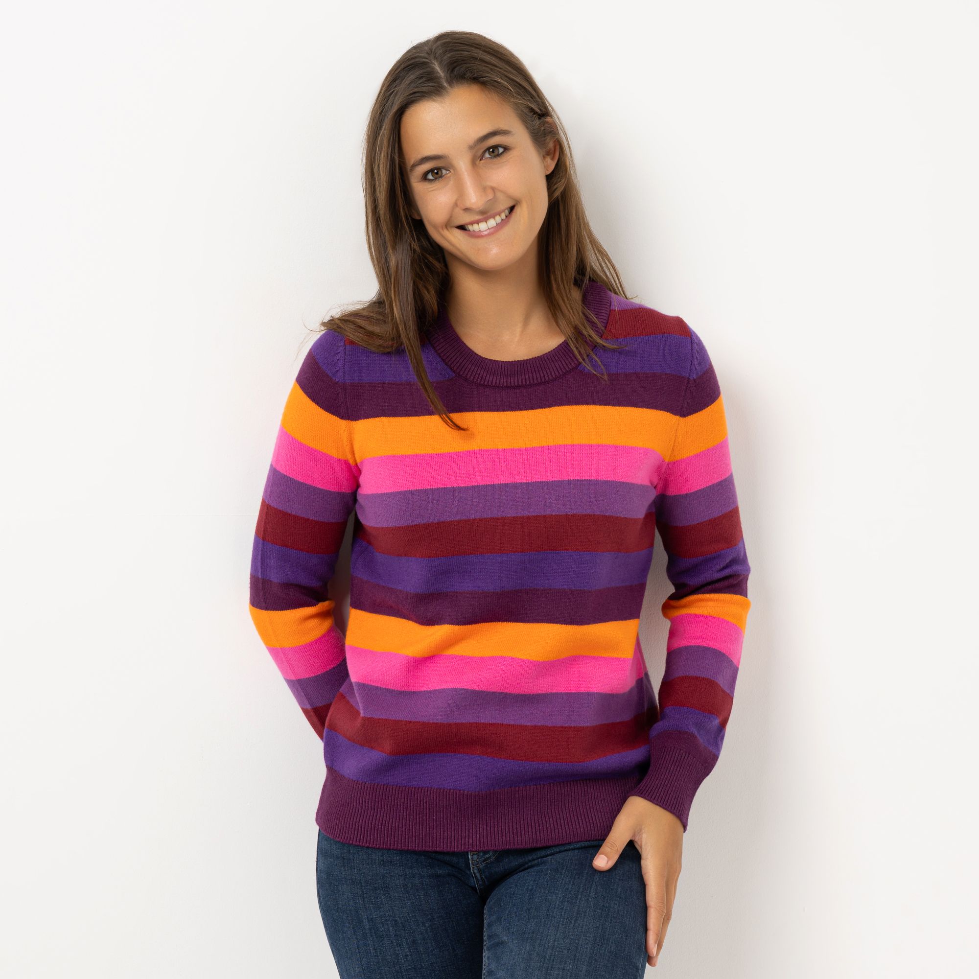 ANNI FOR FRIENDS Pullover Alisa Rippenbundabschluss Herz-Stickerei leger weit