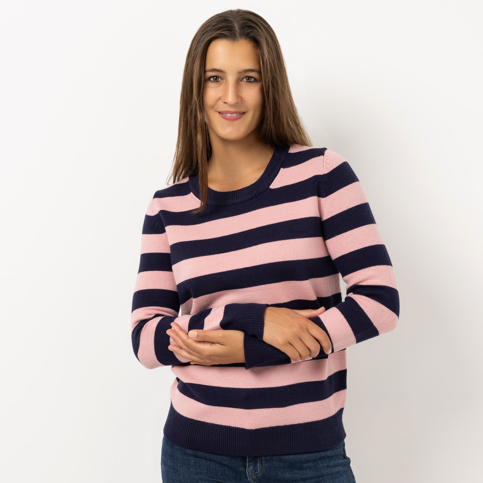 ANNI FOR FRIENDS Pullover Alisa Rippenbundabschluss Herz-Stickerei leger weit